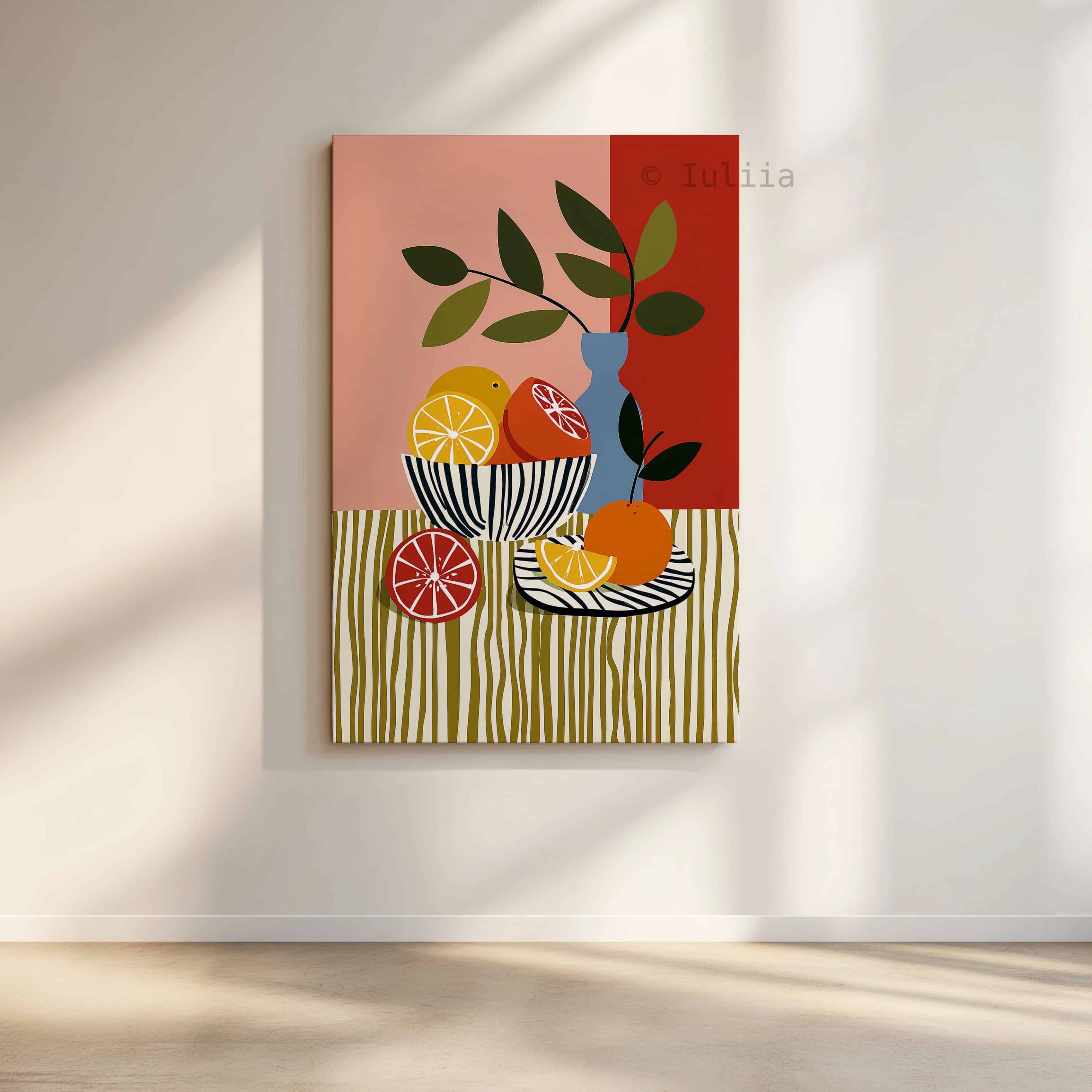 Harvest Inspired Decor Canvas, Citrus Still Life Print, Orange and Lemon Artwork, Colorful Kitchen Wall Decor - photo #2