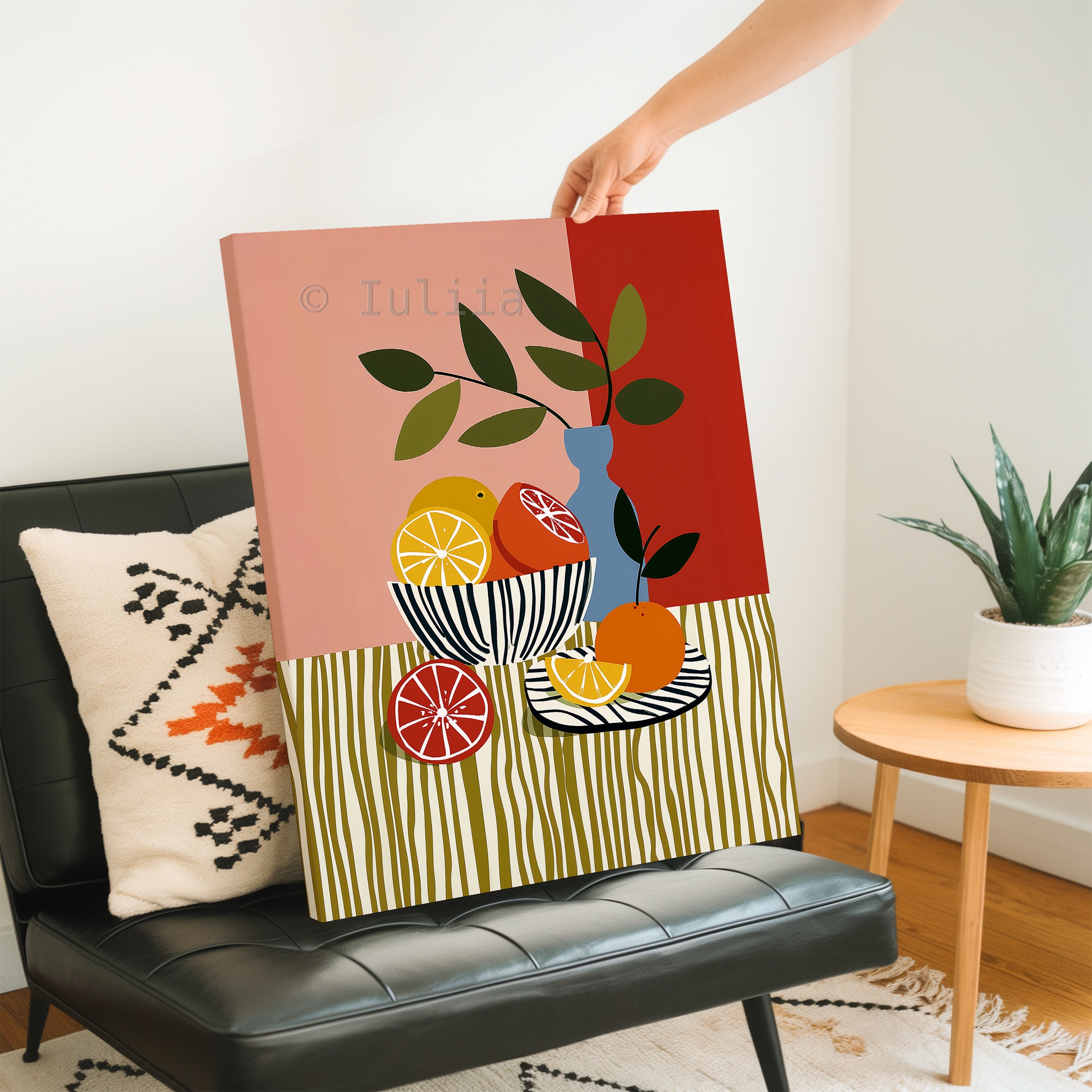Harvest Inspired Decor Canvas, Citrus Still Life Print, Orange and Lemon Artwork, Colorful Kitchen Wall Decor - photo #3
