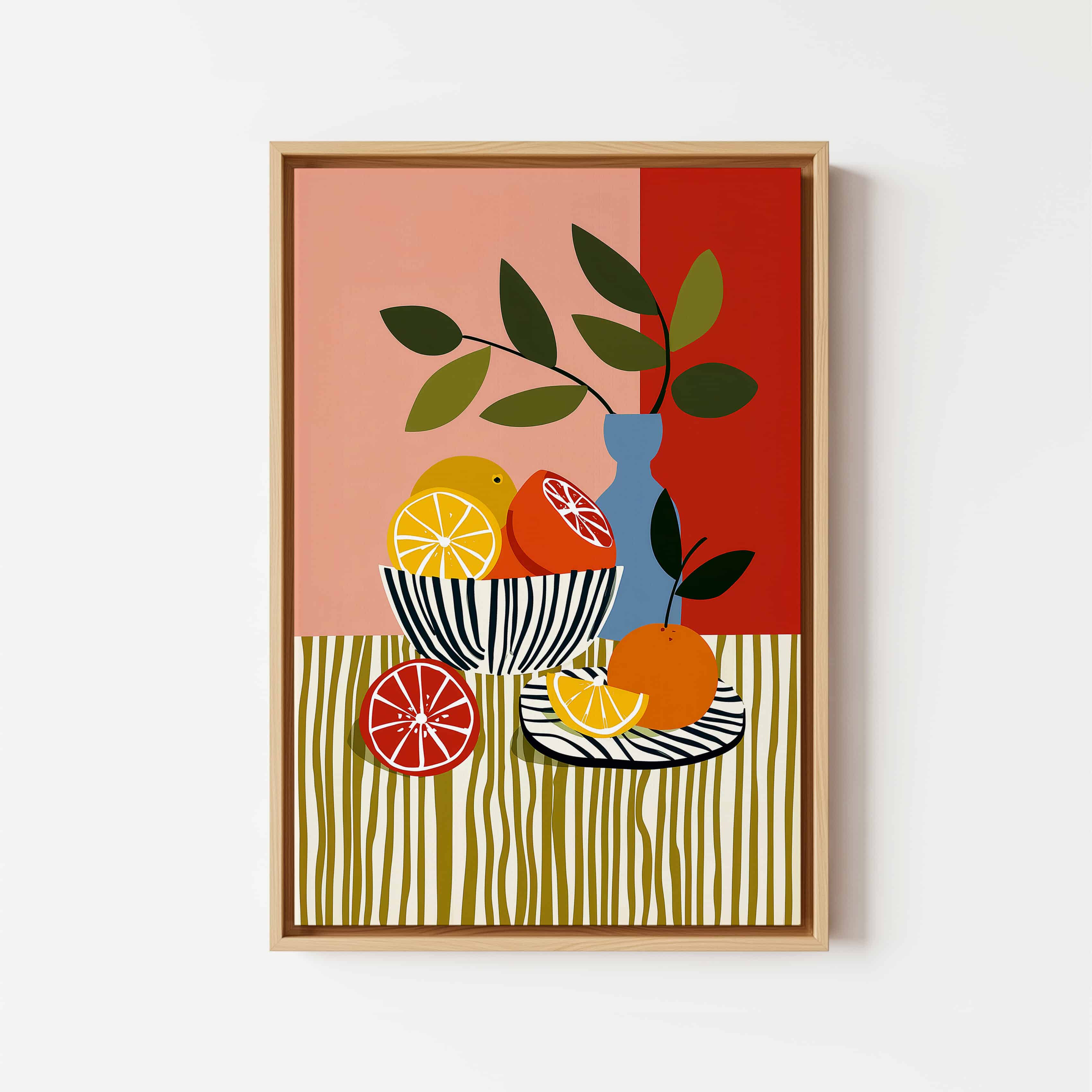 Harvest Inspired Decor Canvas, Citrus Still Life Print, Orange and Lemon Artwork, Colorful Kitchen Wall Decor