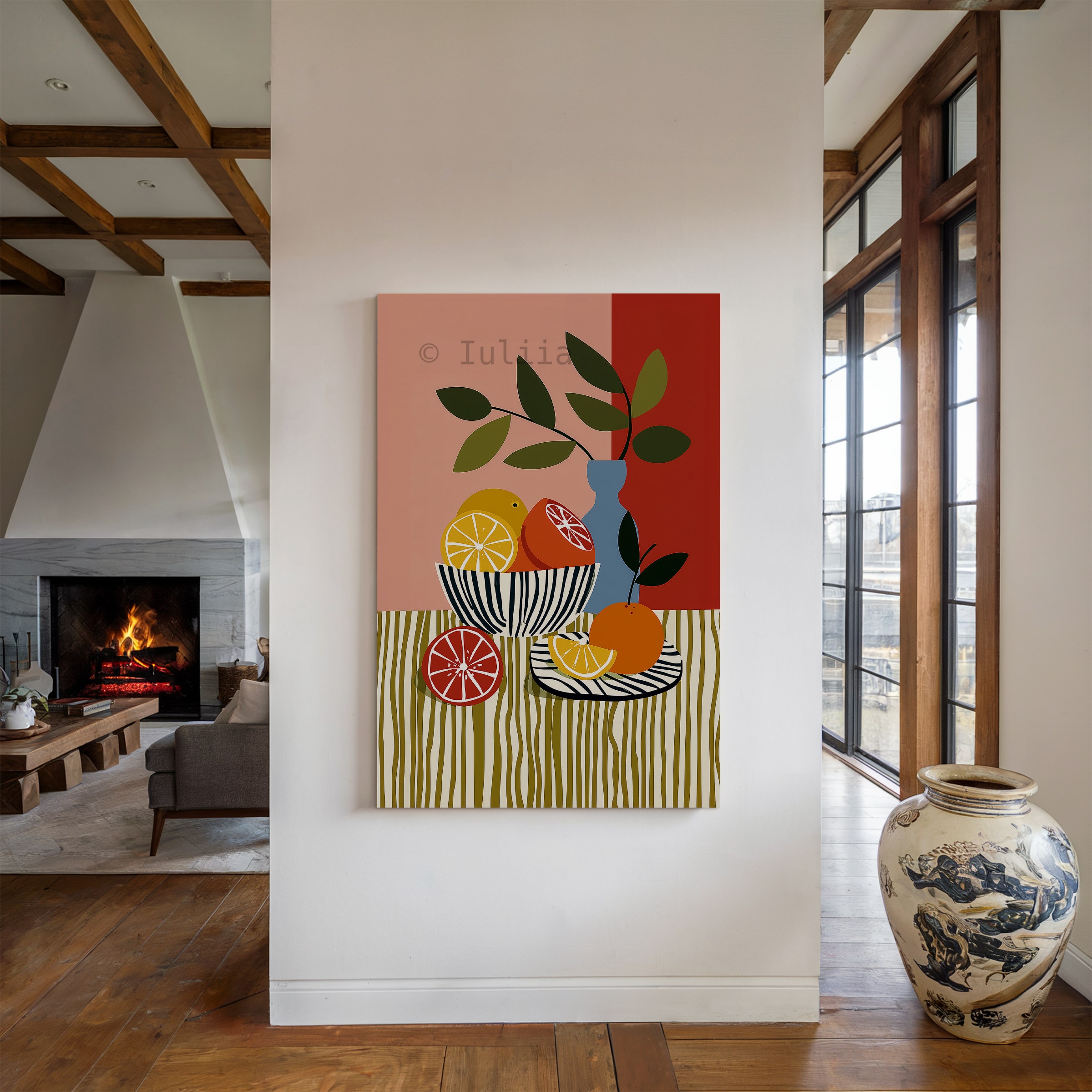 Harvest Inspired Decor Canvas, Citrus Still Life Print, Orange and Lemon Artwork, Colorful Kitchen Wall Decor - photo #12