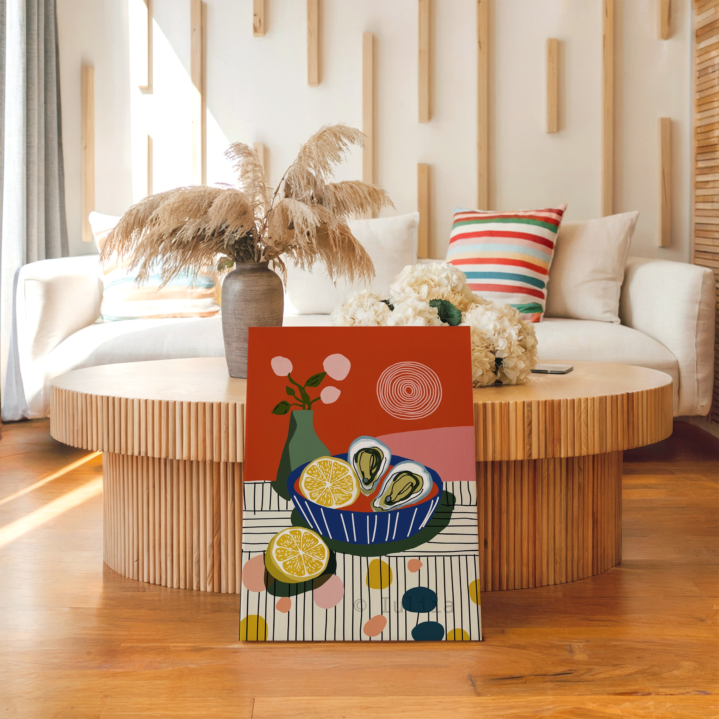 Culinary Wall Decor Canvas, Oyster Illustration Art, Lemon Kitchen Decor, Modern Dining Room Accent Artwork - photo #4