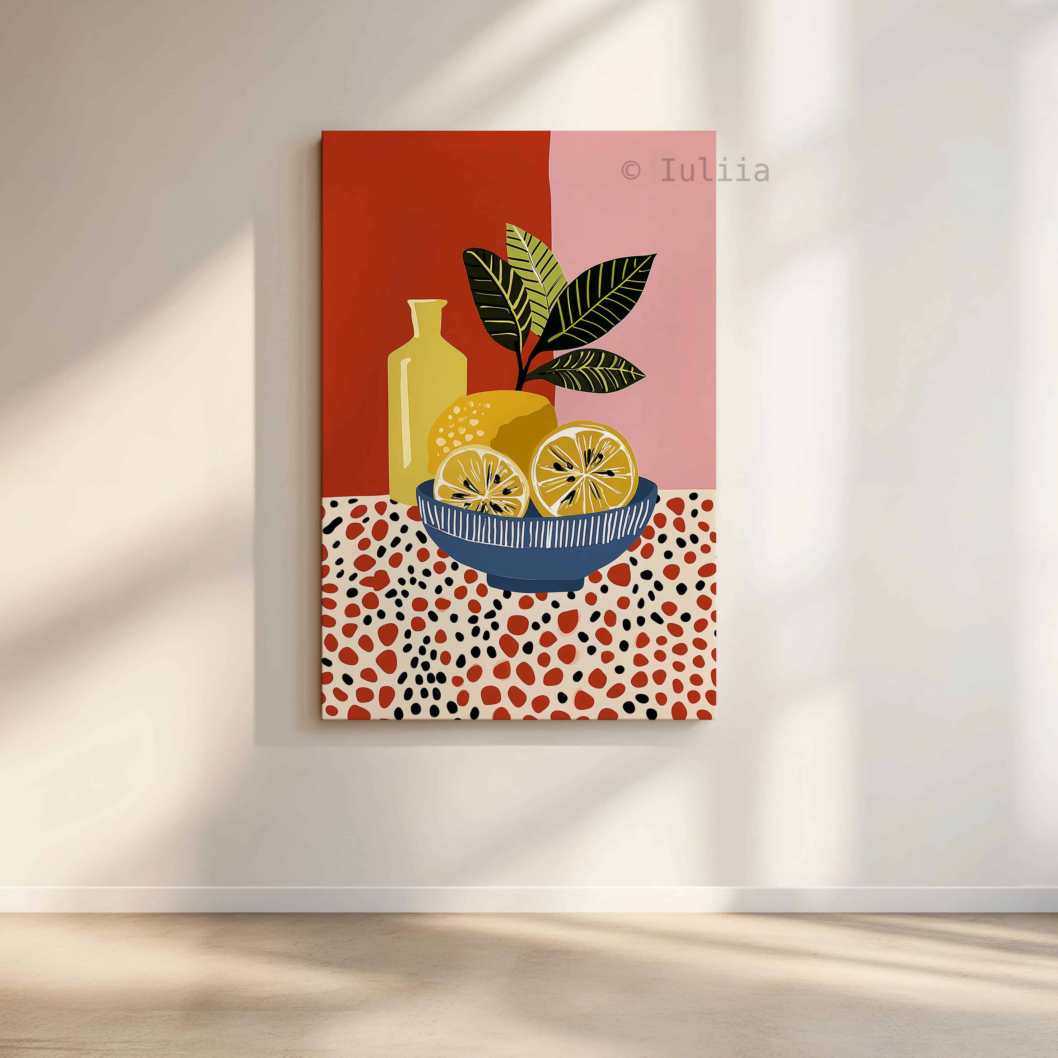 Citrus Grove Art Canvas, Lemon Wall Art, Botanical Kitchen Decor, Modern Fruit Illustration, Colorful Home Accent - photo #2
