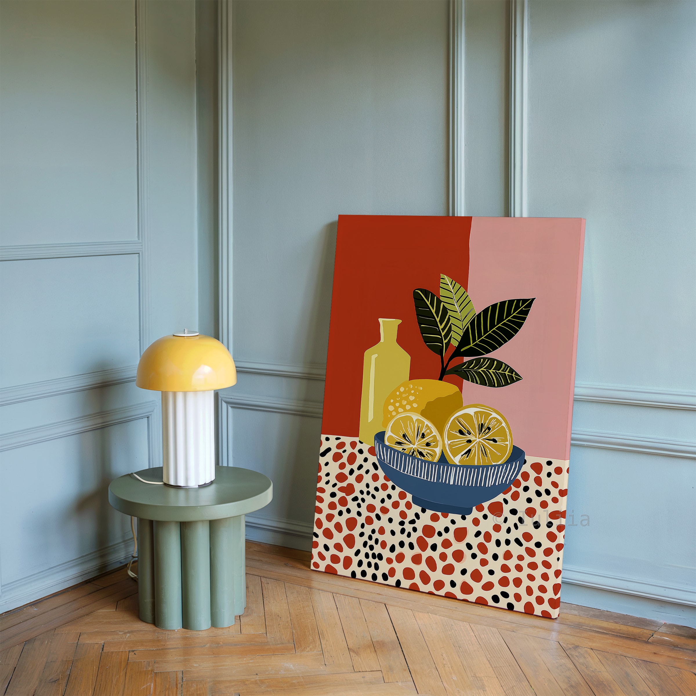 Citrus Grove Art Canvas, Lemon Wall Art, Botanical Kitchen Decor, Modern Fruit Illustration, Colorful Home Accent - photo #13