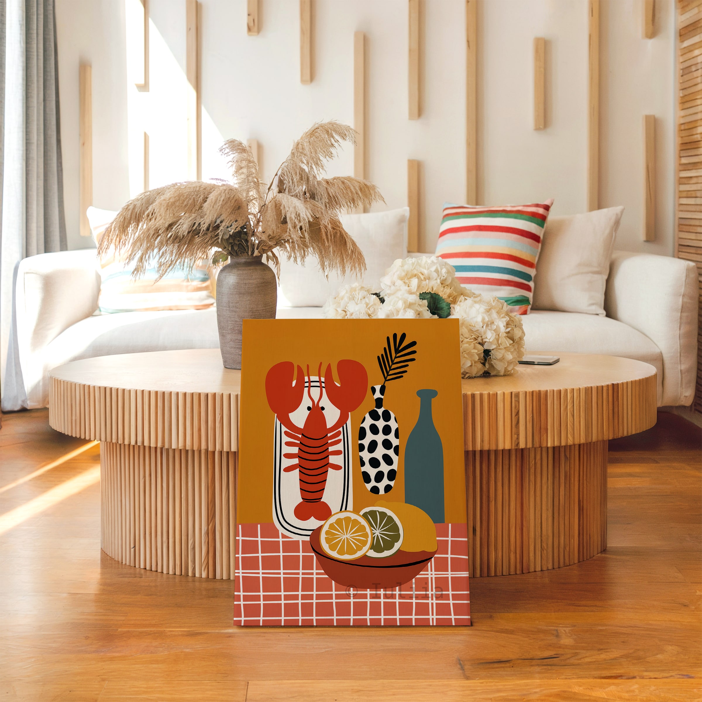 Restaurant Inspired Decor Canvas, Lobster Still Life Print, Citrus Illustration, Modern Kitchen Art, European Bistro Style Artwork - photo #4