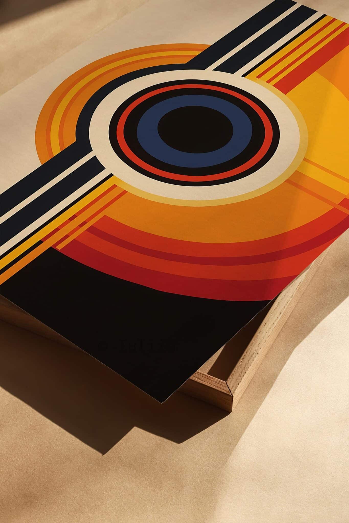 Triptych Prints Orbital Geometry Prints, Retro Circle Wall Art, Bauhaus Inspired Design, Mid Century Modern Decor, Living Room Set - photo #1