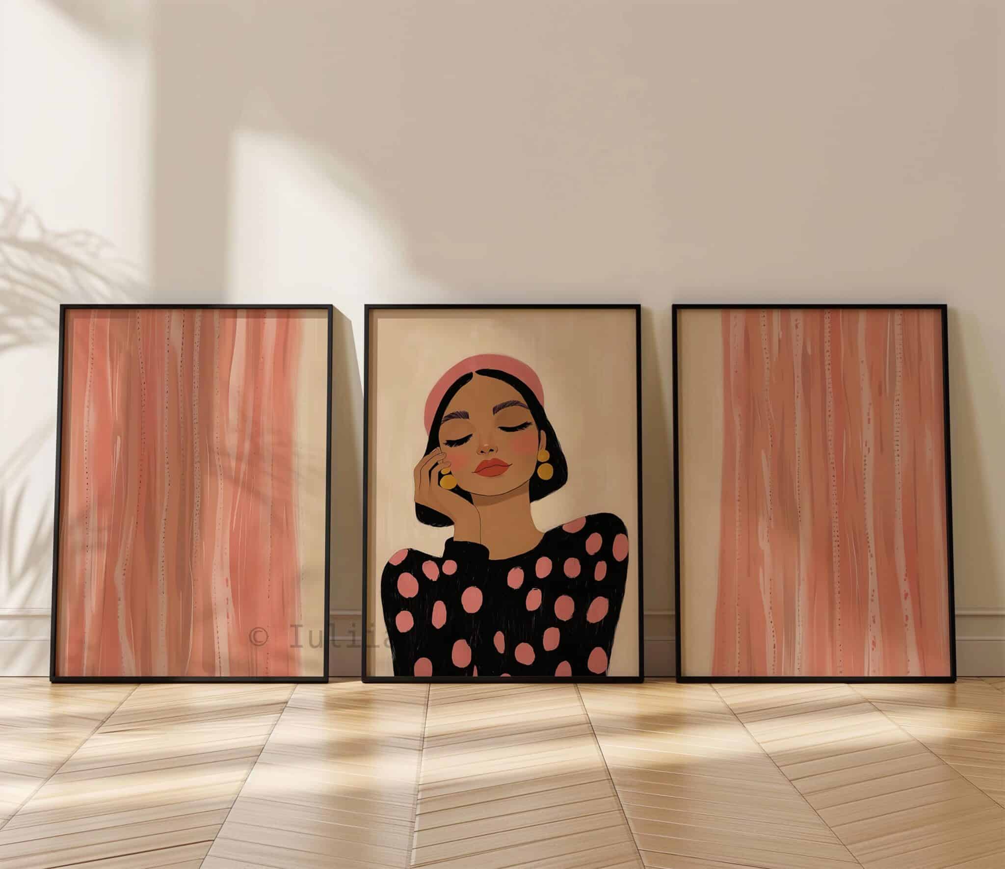 Blush Beauty Set of 3 Posters, Elegant Female Portrait Prints, Soft Glam Wall Decor, Feminine Bedroom Artwork, Modern Fashion Art - photo #11