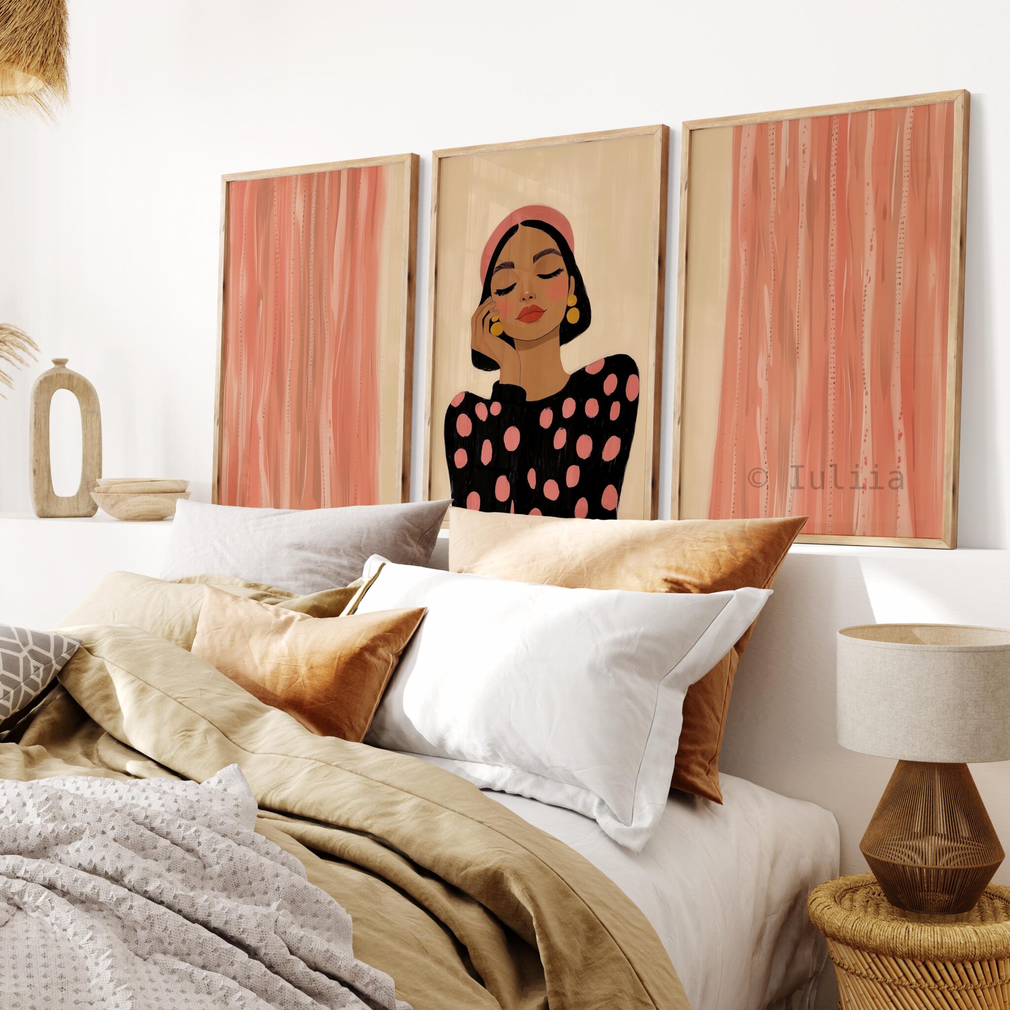 Blush Beauty Set of 3 Posters, Elegant Female Portrait Prints, Soft Glam Wall Decor, Feminine Bedroom Artwork, Modern Fashion Art - photo #2