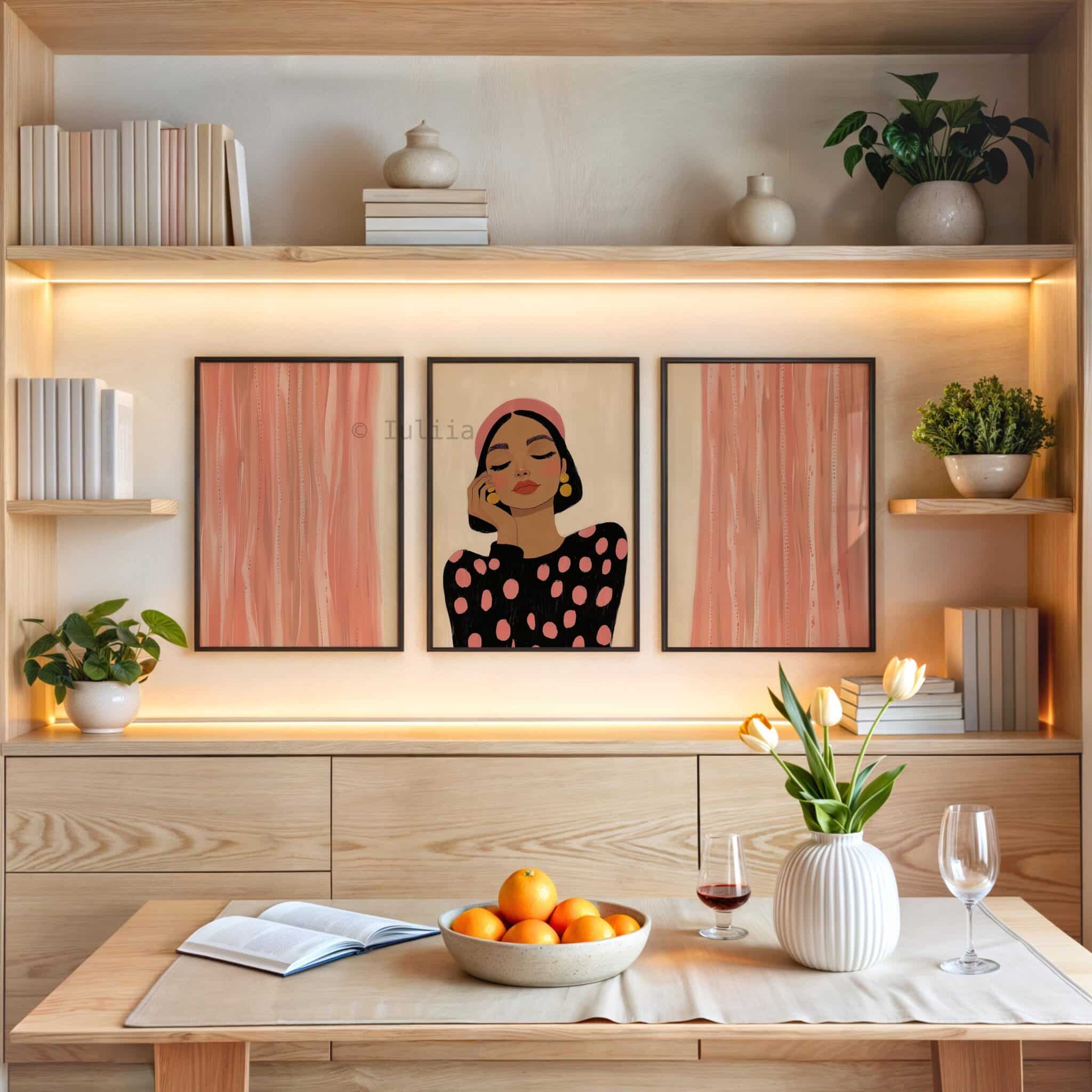 Blush Beauty Set of 3 Posters, Elegant Female Portrait Prints, Soft Glam Wall Decor, Feminine Bedroom Artwork, Modern Fashion Art - photo #8