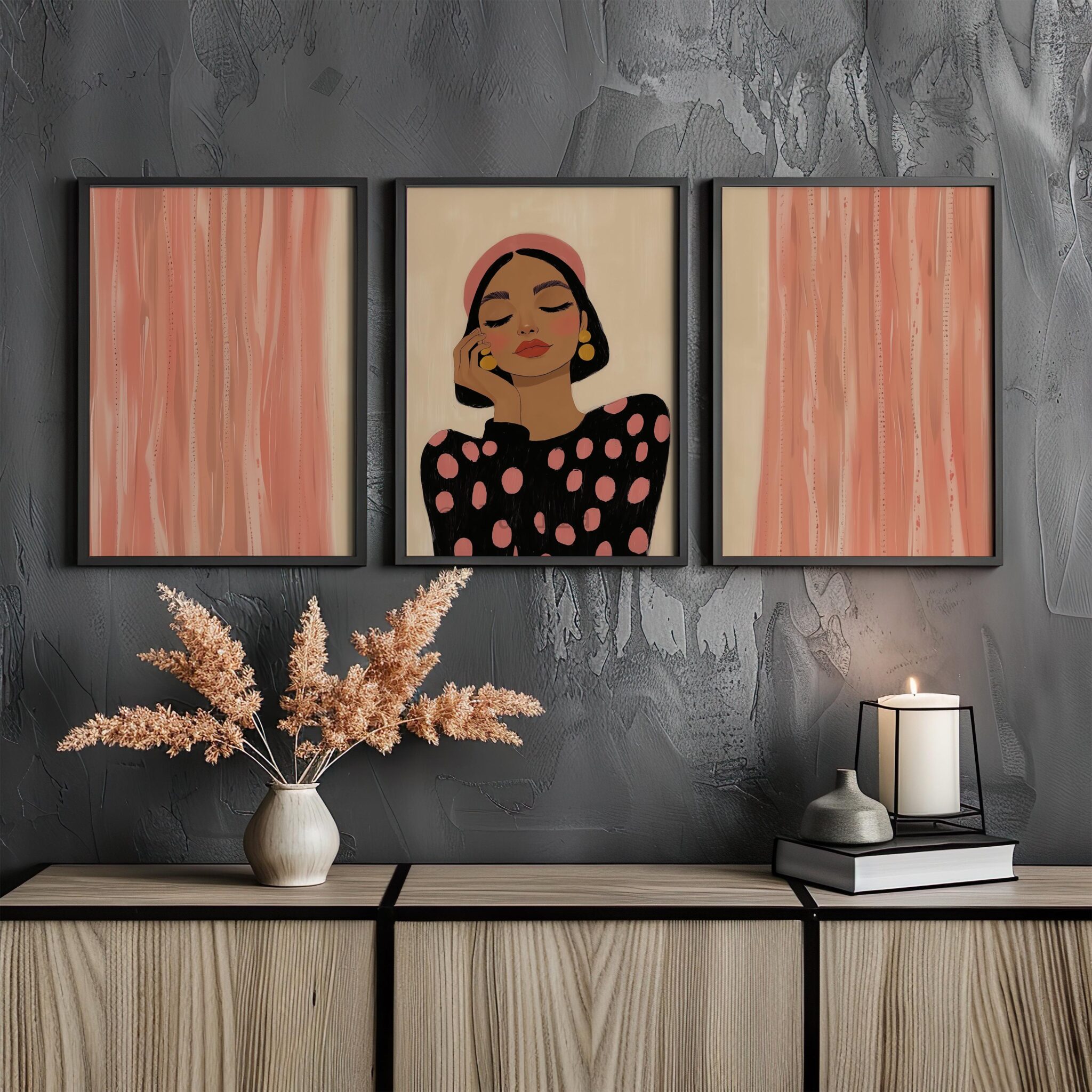 Blush Beauty Set of 3 Posters, Elegant Female Portrait Prints, Soft Glam Wall Decor, Feminine Bedroom Artwork, Modern Fashion Art - photo #14