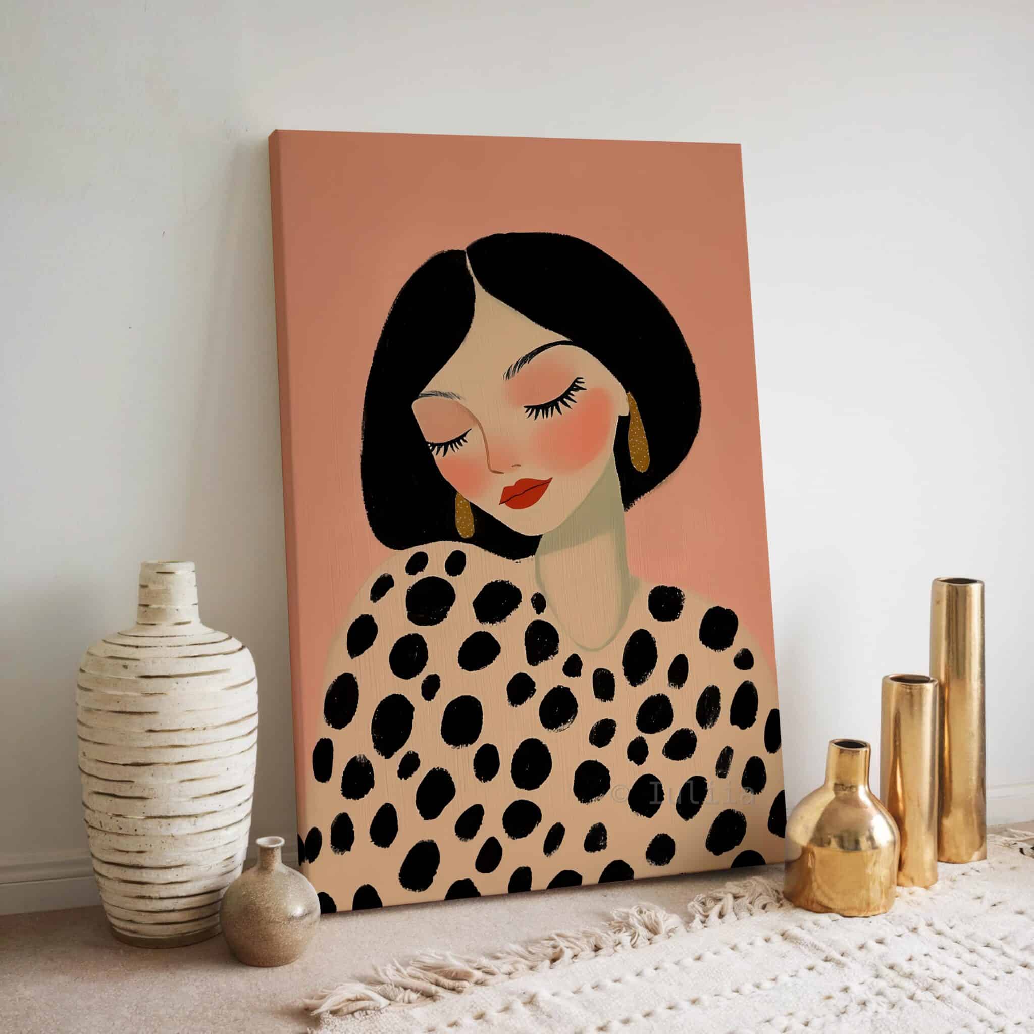 Stylish Woman Art Three Panels Canvas, Minimalist Portrait Triptych, Blush Pink Contemporary Set of 3 Wall Decor, Parisian Bedroom Style - photo #13