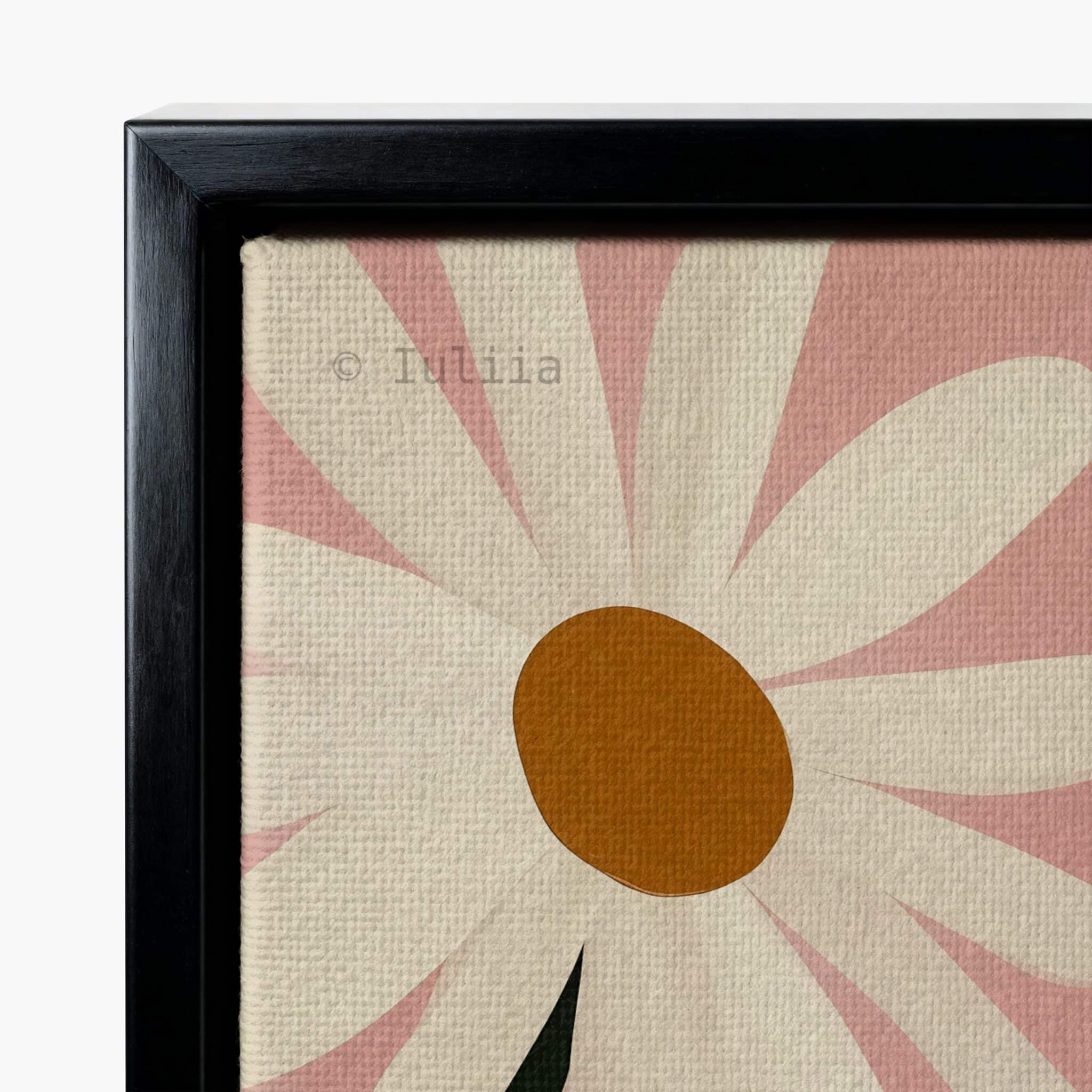 Contemporary Portrait Canvas Set of 3 Art, Blush Daisy Triptych, Feminine Minimalist Artwork, Quiet Luxury Bedroom Decor - photo #7