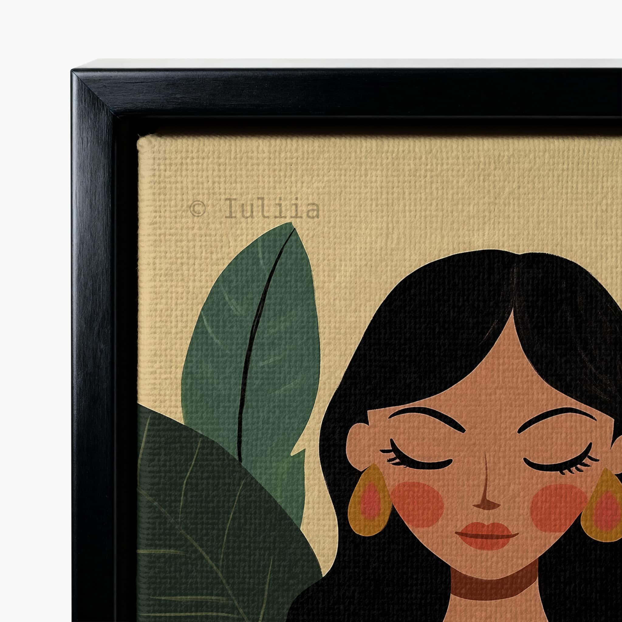 Reading Woman Canvas, Botanical Female Portrait Artwork Illustration, Home Library Decor, Contemporary Literary Wall Art, Peaceful Bedroom Accent - photo #9