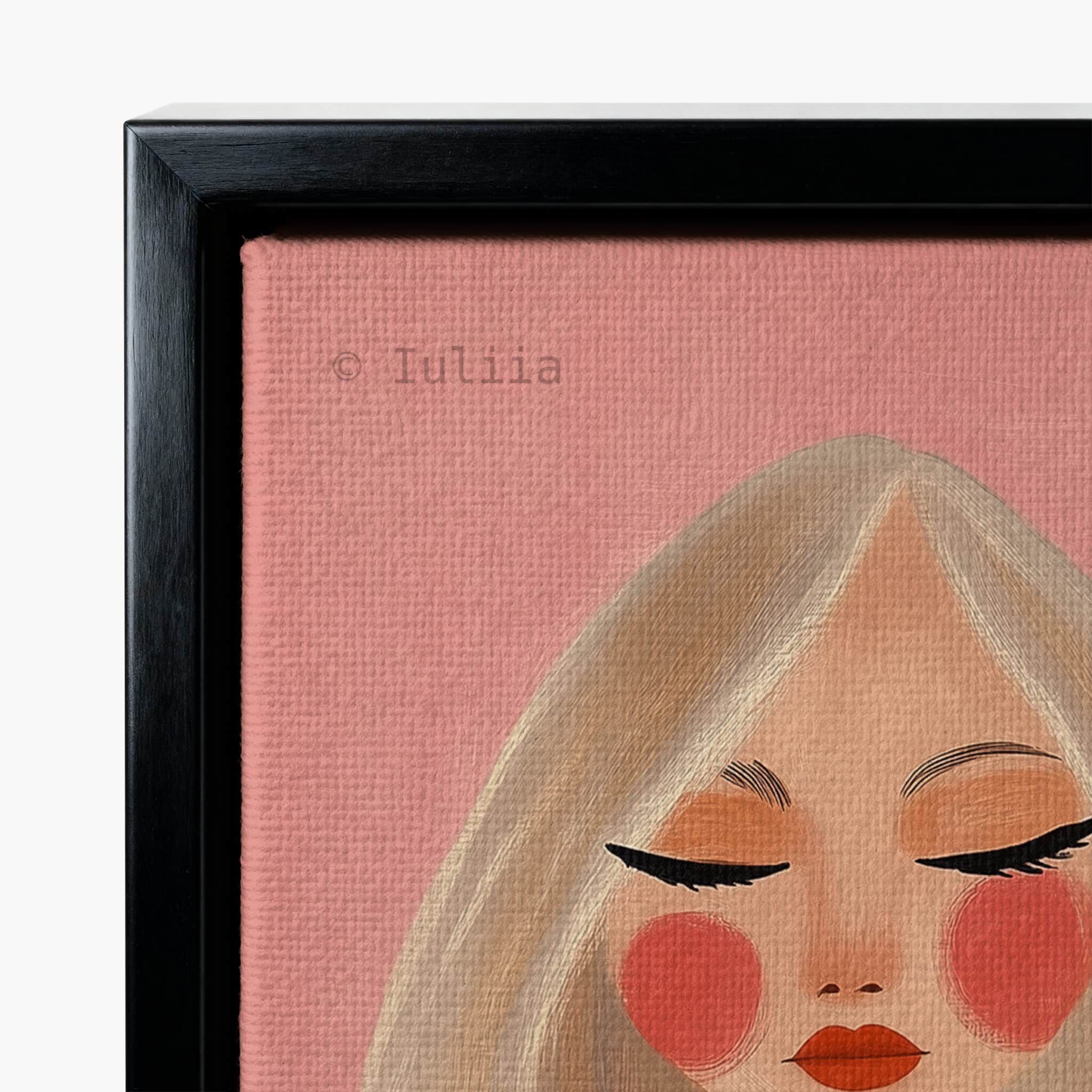 Fashion Portrait Canvas, Modern Blonde Woman Print Artwork, Pink Editorial Wall Art, Chic Feminine Decor for Bedroom Beauty Studio - photo #9