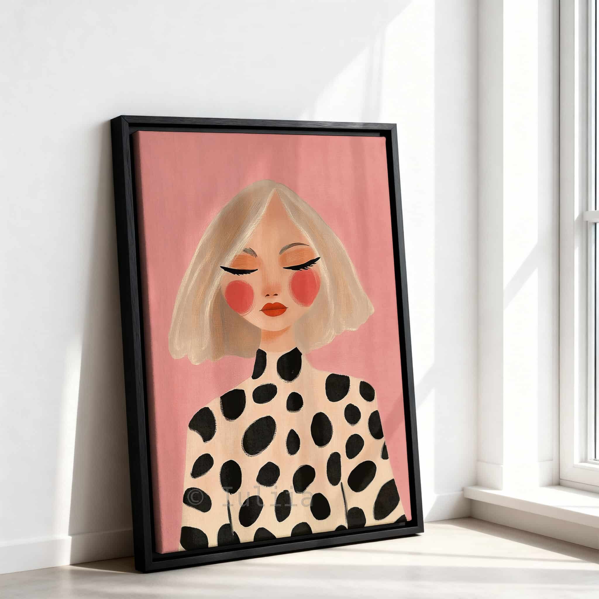 Fashion Portrait Canvas, Modern Blonde Woman Print Artwork, Pink Editorial Wall Art, Chic Feminine Decor for Bedroom Beauty Studio - photo #10