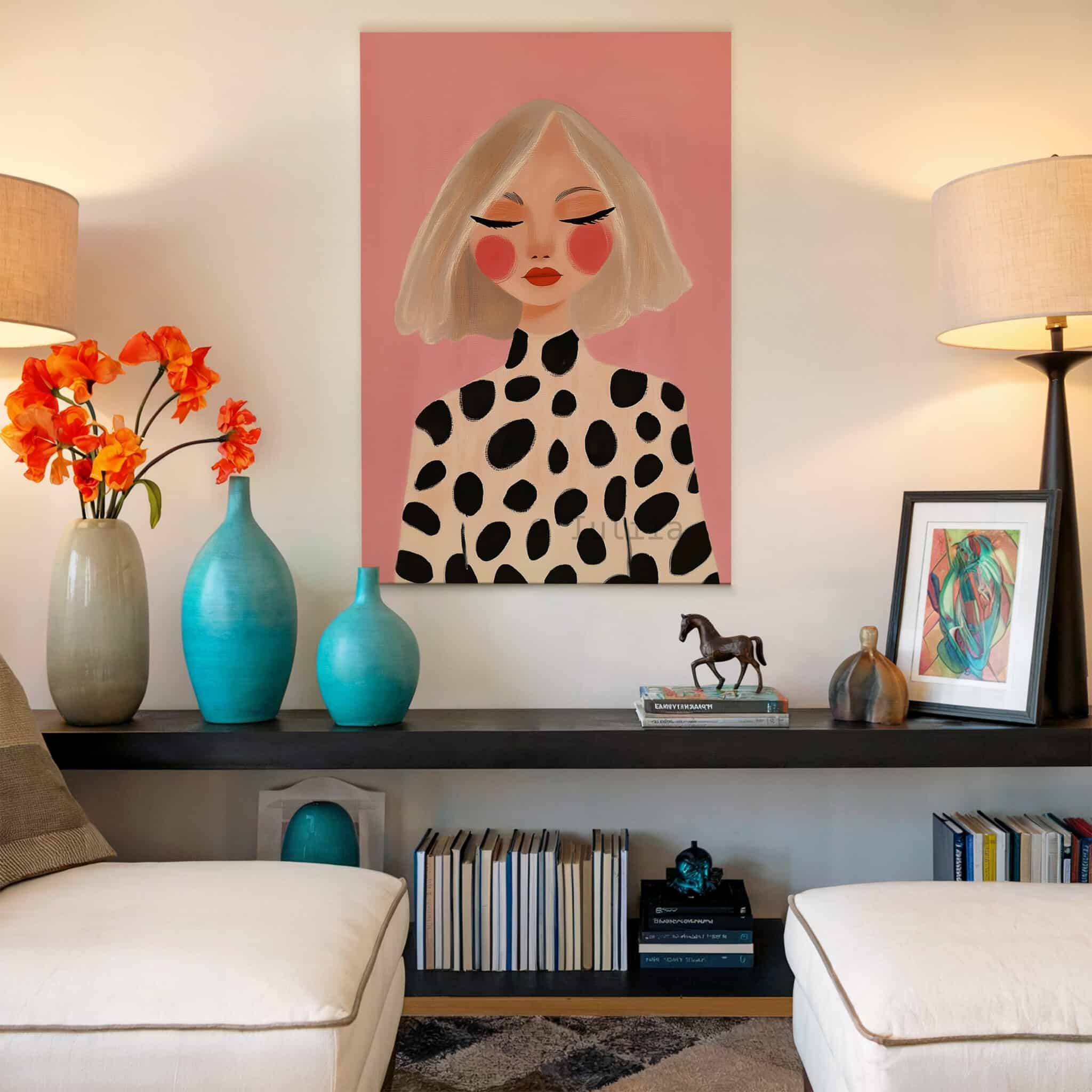 Fashion Portrait Canvas, Modern Blonde Woman Print Artwork, Pink Editorial Wall Art, Chic Feminine Decor for Bedroom Beauty Studio - photo #17