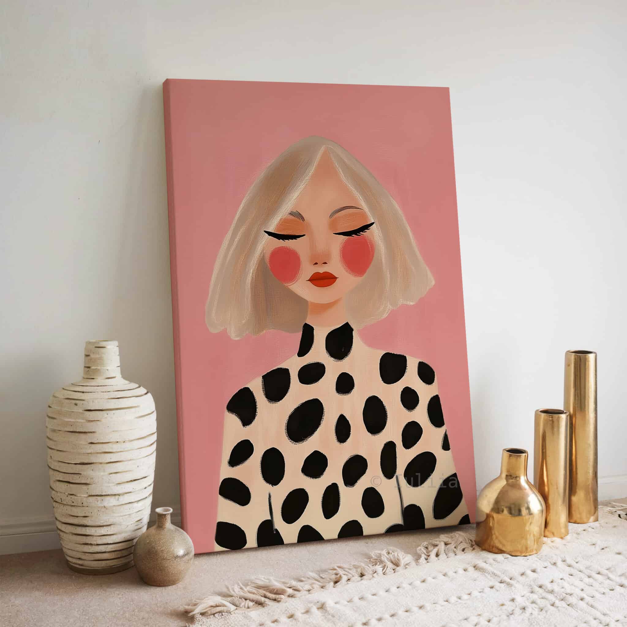 Fashion Portrait Canvas, Modern Blonde Woman Print Artwork, Pink Editorial Wall Art, Chic Feminine Decor for Bedroom Beauty Studio - photo #6