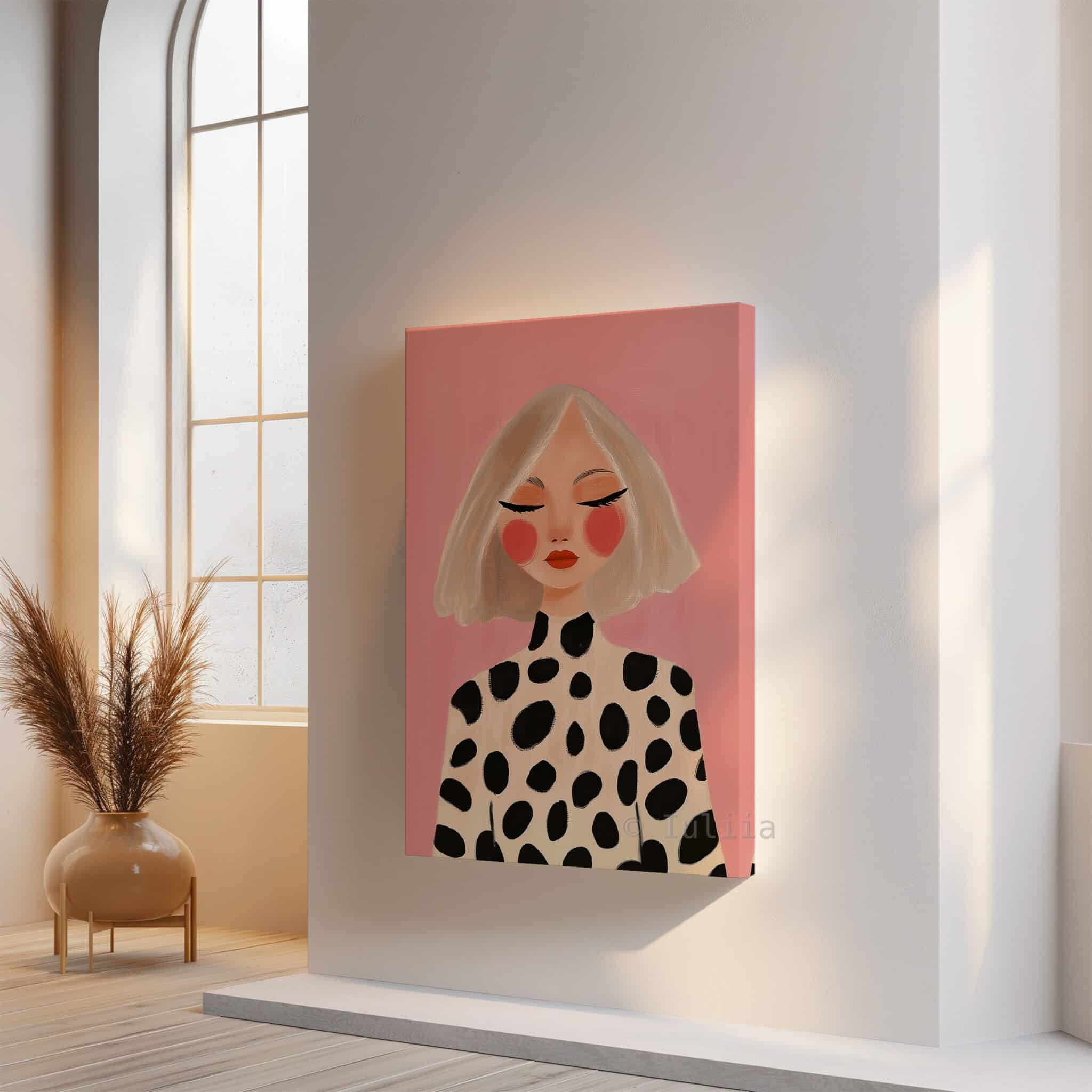 Fashion Portrait Canvas, Modern Blonde Woman Print Artwork, Pink Editorial Wall Art, Chic Feminine Decor for Bedroom Beauty Studio - photo #14