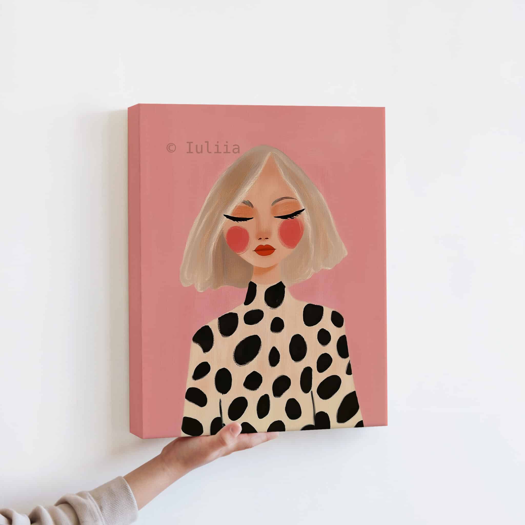 Fashion Portrait Canvas, Modern Blonde Woman Print Artwork, Pink Editorial Wall Art, Chic Feminine Decor for Bedroom Beauty Studio - photo #12