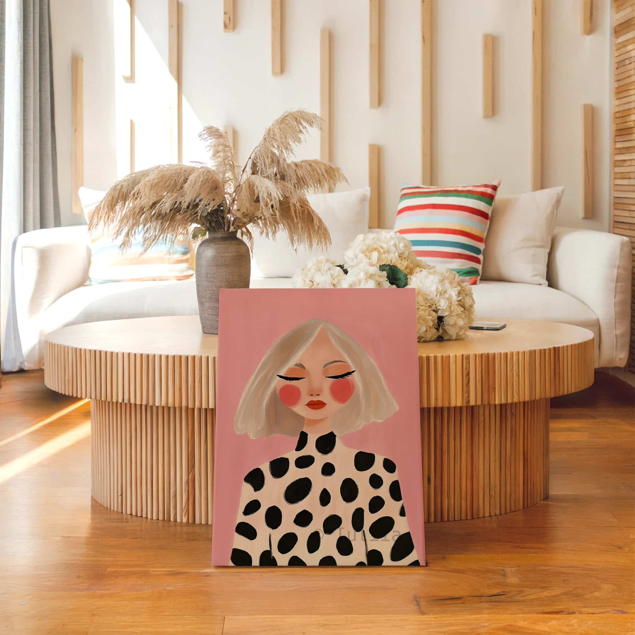 Fashion Portrait Canvas, Modern Blonde Woman Print Artwork, Pink Editorial Wall Art, Chic Feminine Decor for Bedroom Beauty Studio - photo #13