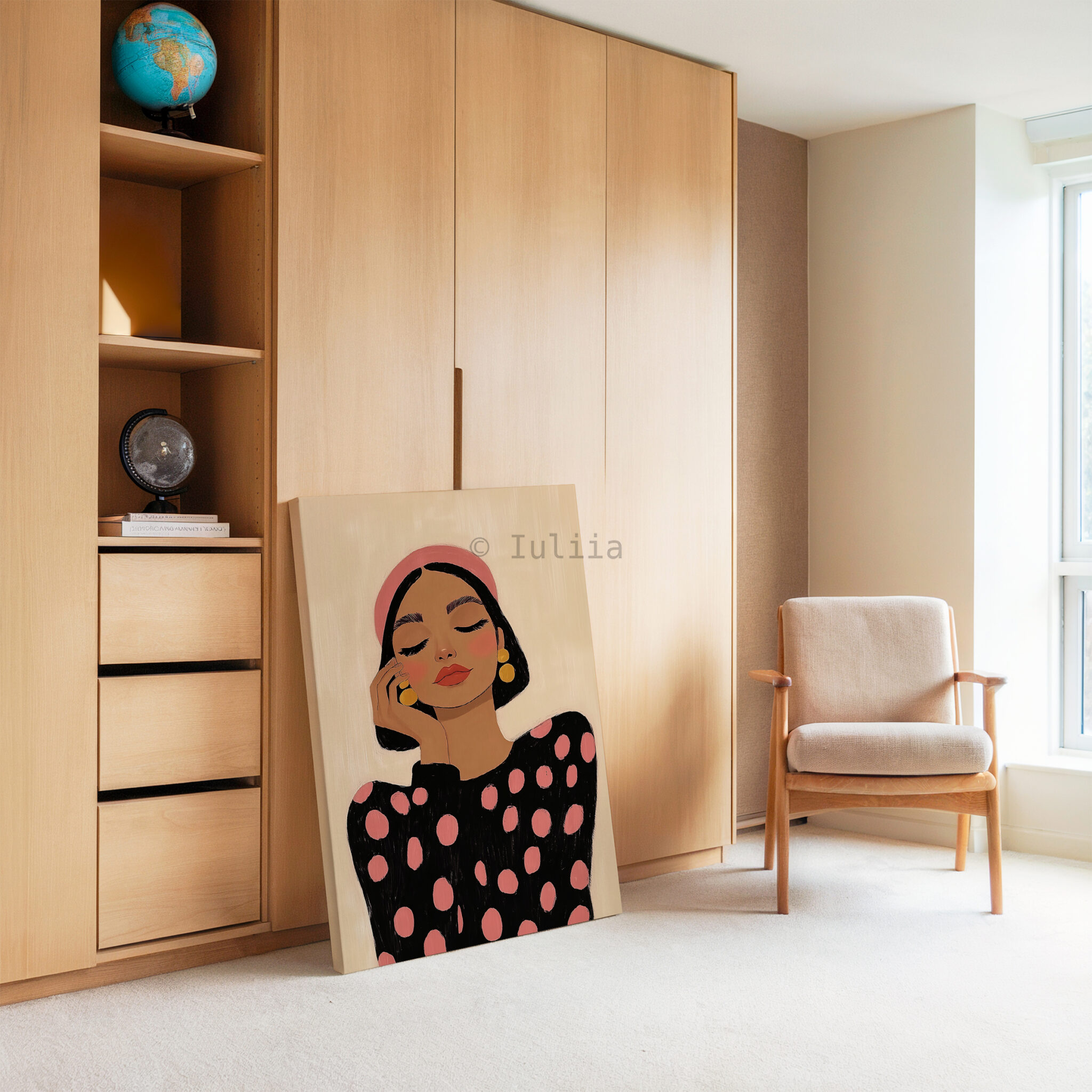 Fashion Illustration Canvas, Chic Woman Portrait Artwork, Modern Editorial Wall Decor, Feminine Living Room Statement Piece - photo #3