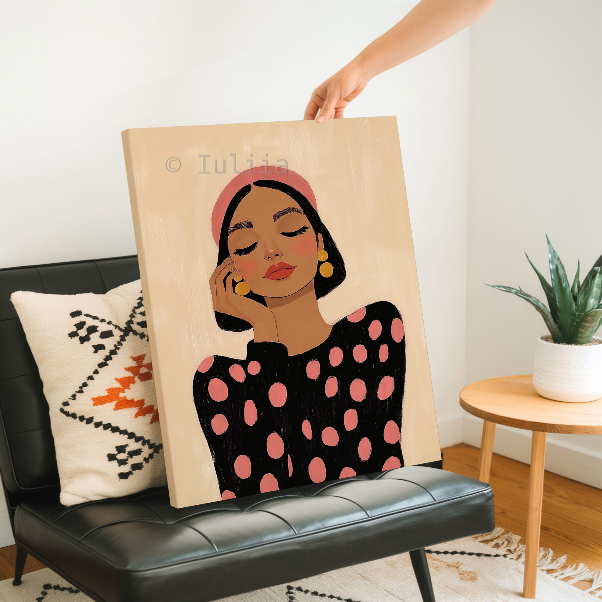 Fashion Illustration Canvas, Chic Woman Portrait Artwork, Modern Editorial Wall Decor, Feminine Living Room Statement Piece - photo #2