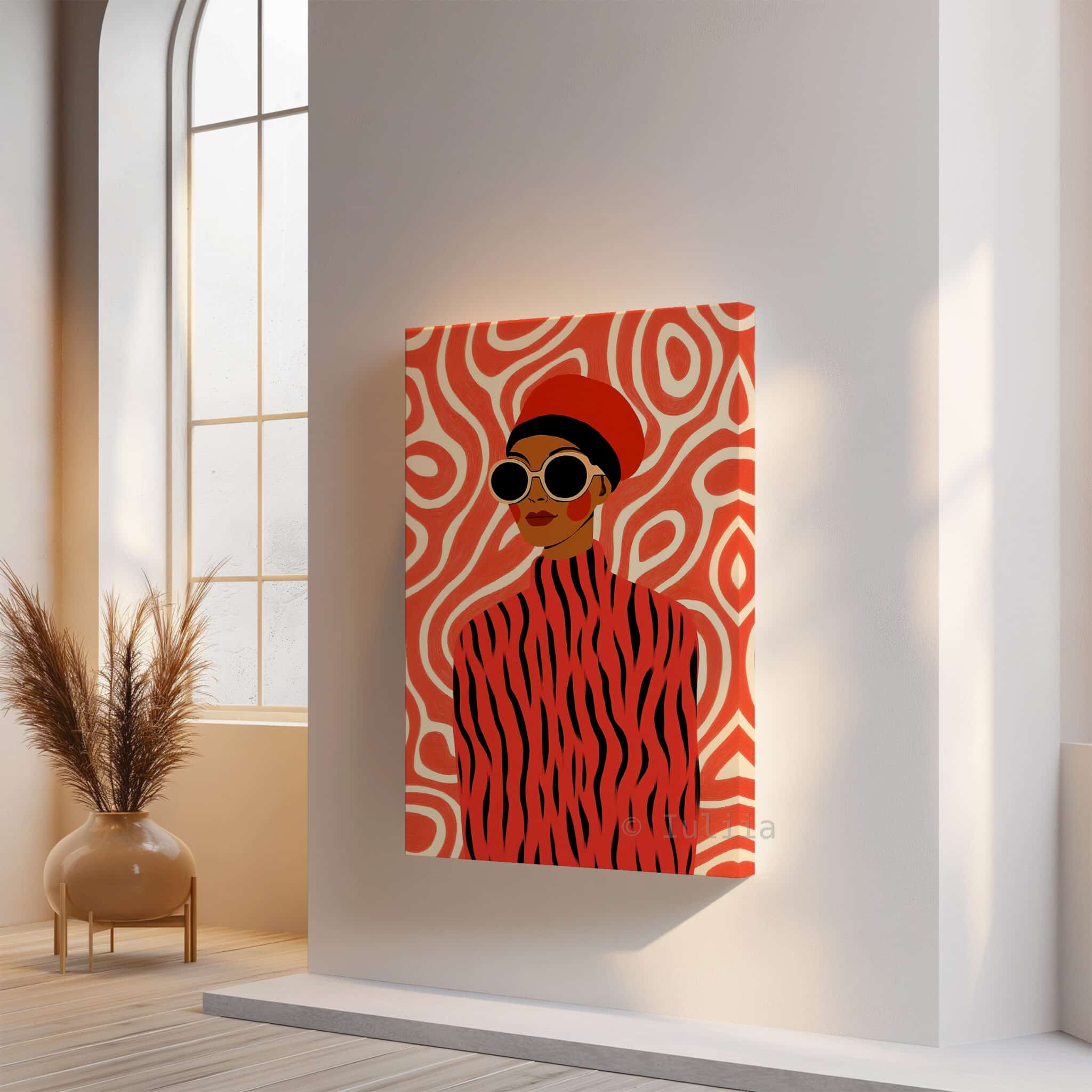 Modern Fashion Illustration Canvas, Editorial Woman Portrait Artwork, Bold Red Fashion Wall Art, Contemporary Living Room Bedroom Decor - photo #14