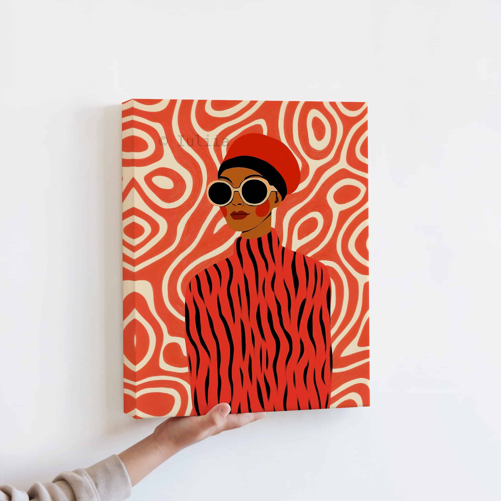 Modern Fashion Illustration Canvas, Editorial Woman Portrait Artwork, Bold Red Fashion Wall Art, Contemporary Living Room Bedroom Decor - photo #12
