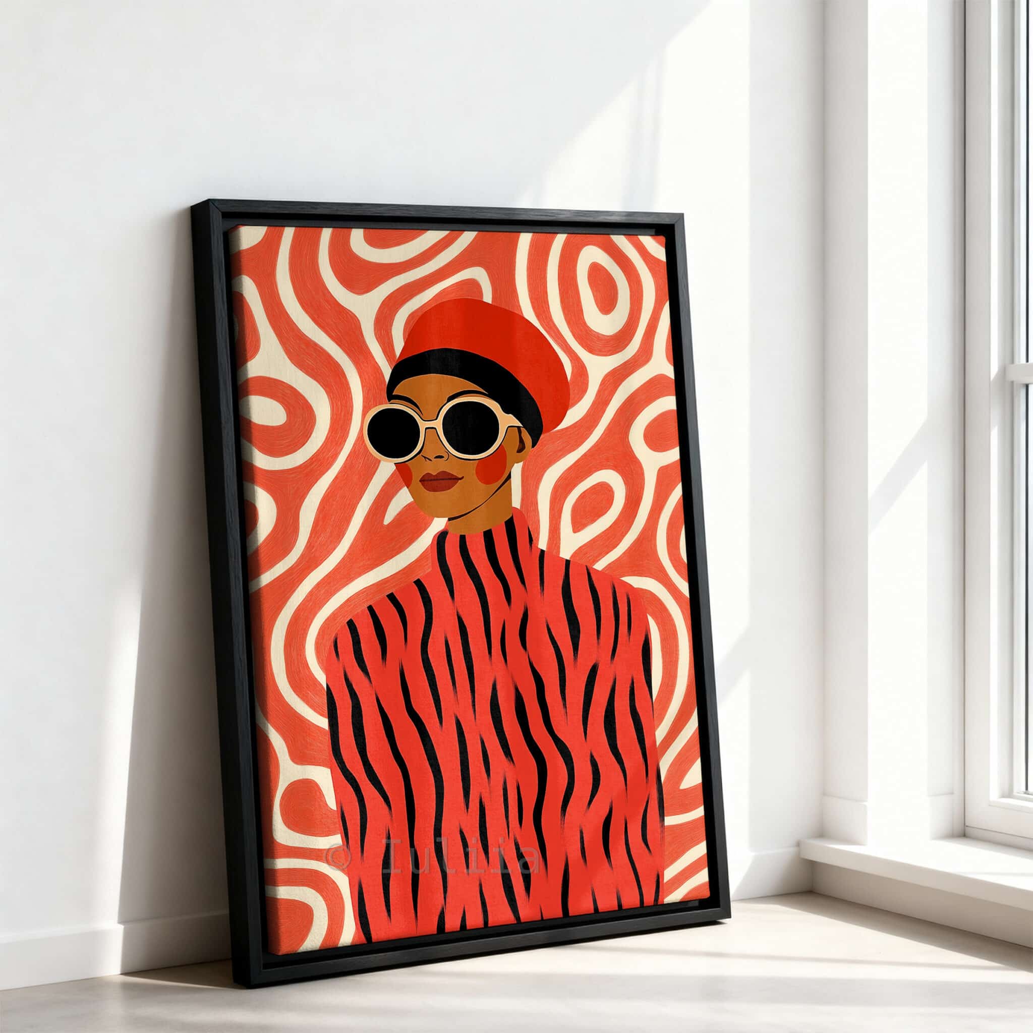 Modern Fashion Illustration Canvas, Editorial Woman Portrait Artwork, Bold Red Fashion Wall Art, Contemporary Living Room Bedroom Decor - photo #10