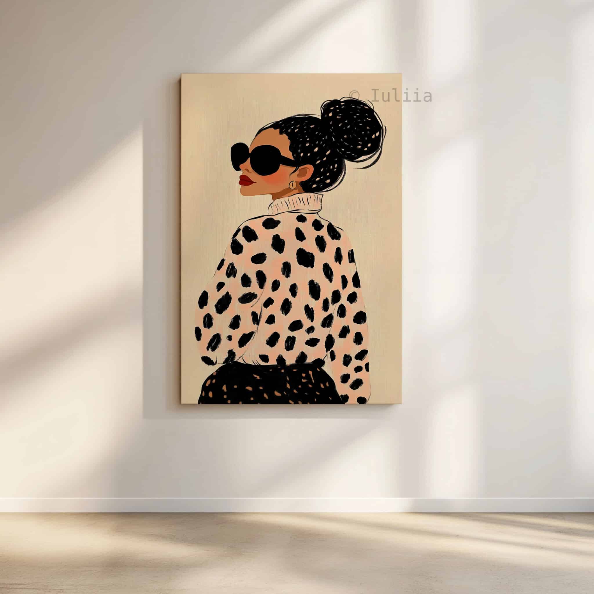 Chic Fashion Decor Canvas, Stylish Woman Portrait Print, Modern Minimalist Wall Art, Contemporary Bedroom Living Room Decor