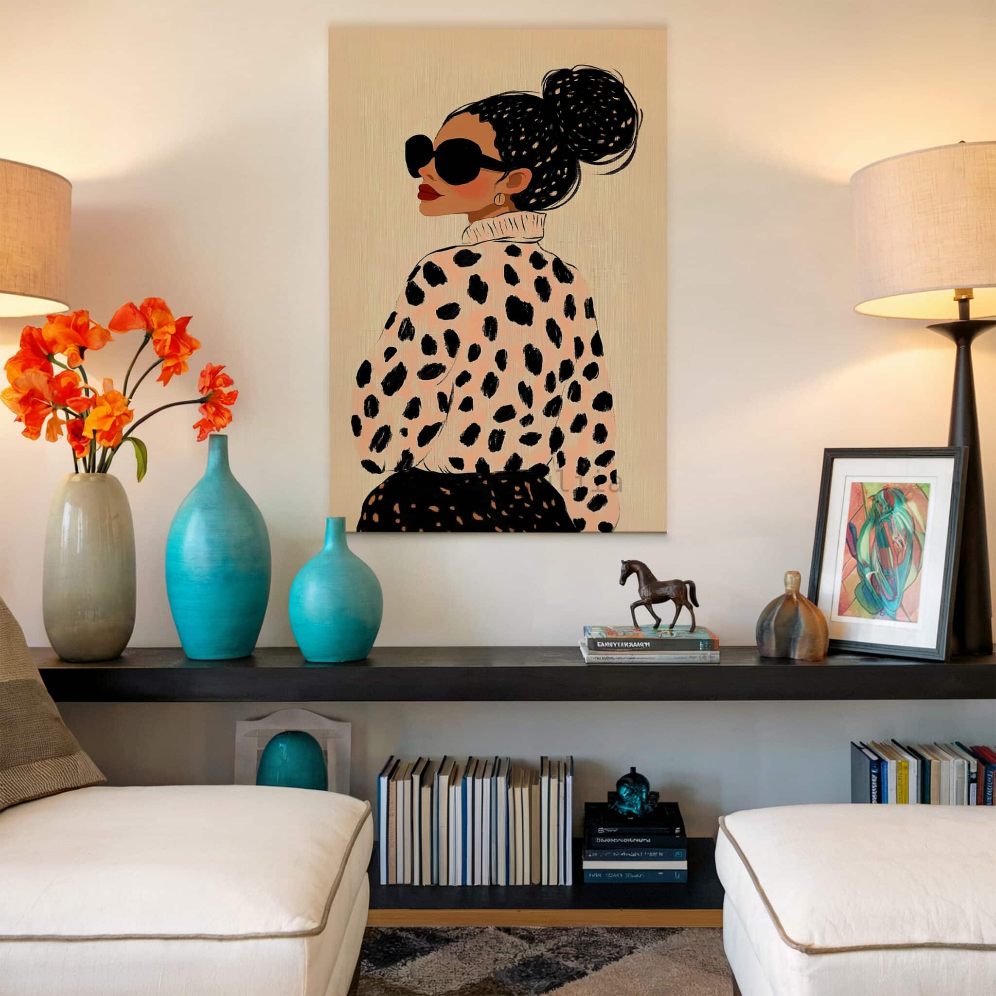 Chic Fashion Decor Canvas, Stylish Woman Portrait Print, Modern Minimalist Wall Art, Contemporary Bedroom Living Room Decor - photo #17