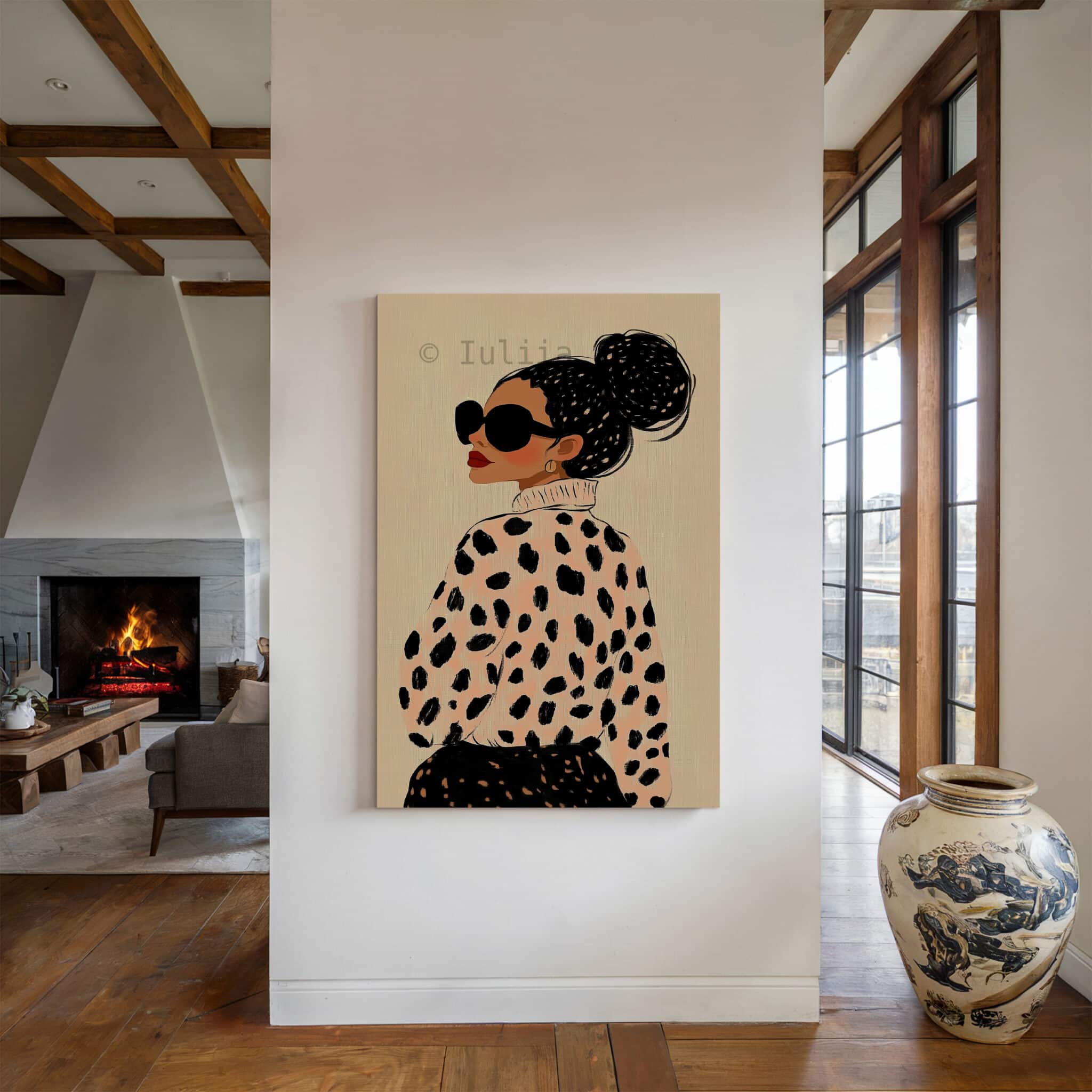 Chic Fashion Decor Canvas, Stylish Woman Portrait Print, Modern Minimalist Wall Art, Contemporary Bedroom Living Room Decor - photo #4