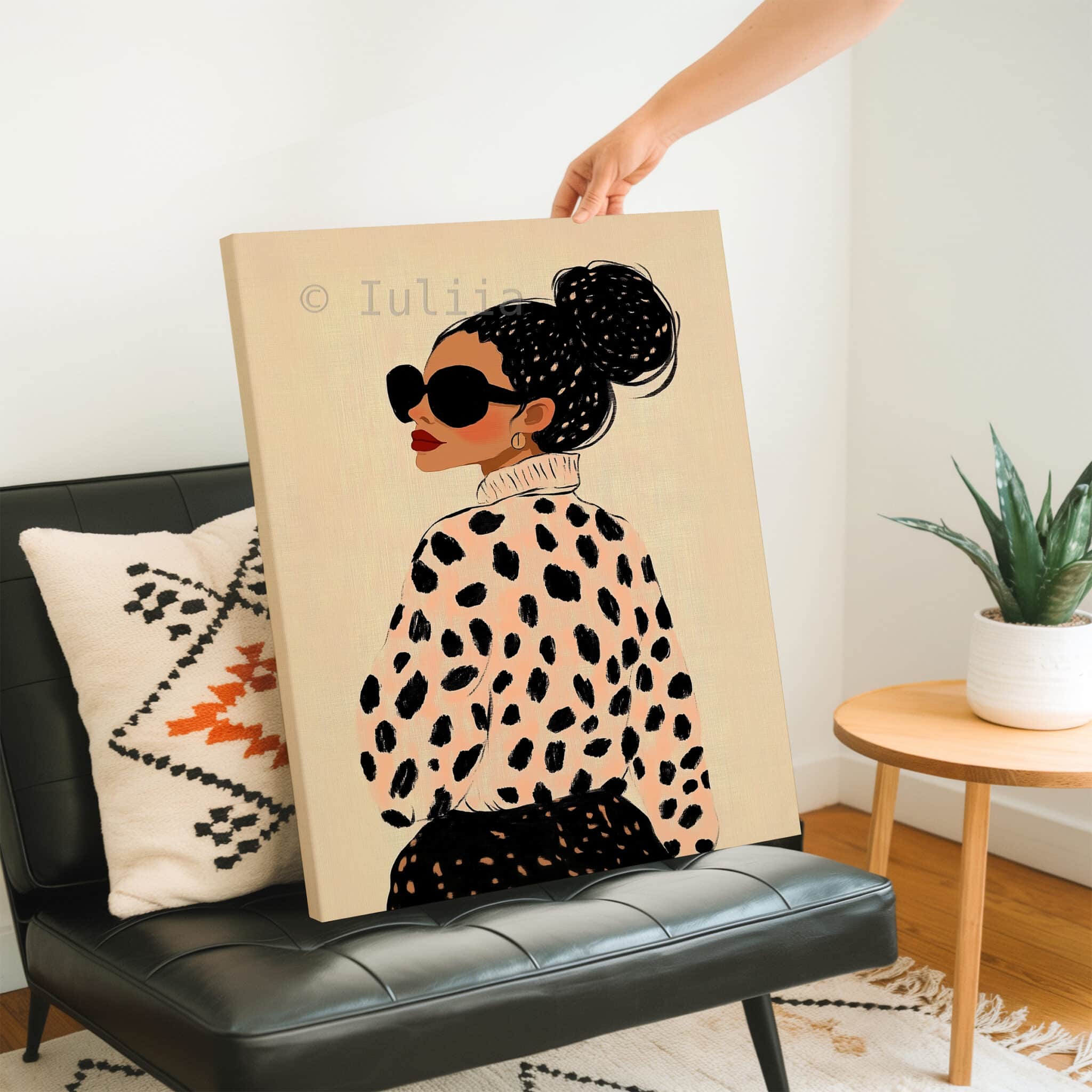 Chic Fashion Decor Canvas, Stylish Woman Portrait Print, Modern Minimalist Wall Art, Contemporary Bedroom Living Room Decor - photo #2