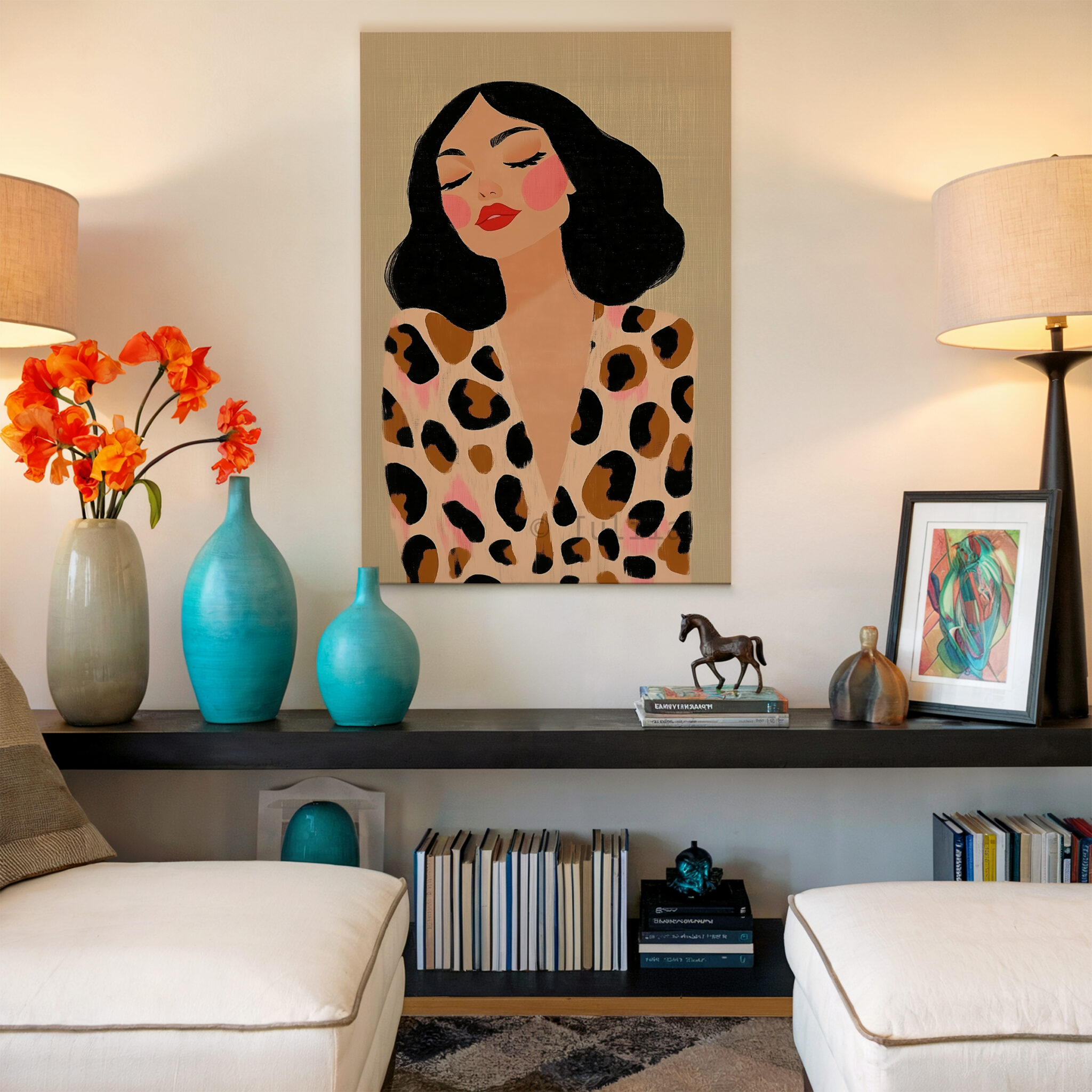 Elegant Woman Portrait Canvas, Modern Female Wall Art, Minimalist Fashion Print Artwork, Contemporary Bedroom Living Room Decor - photo #17