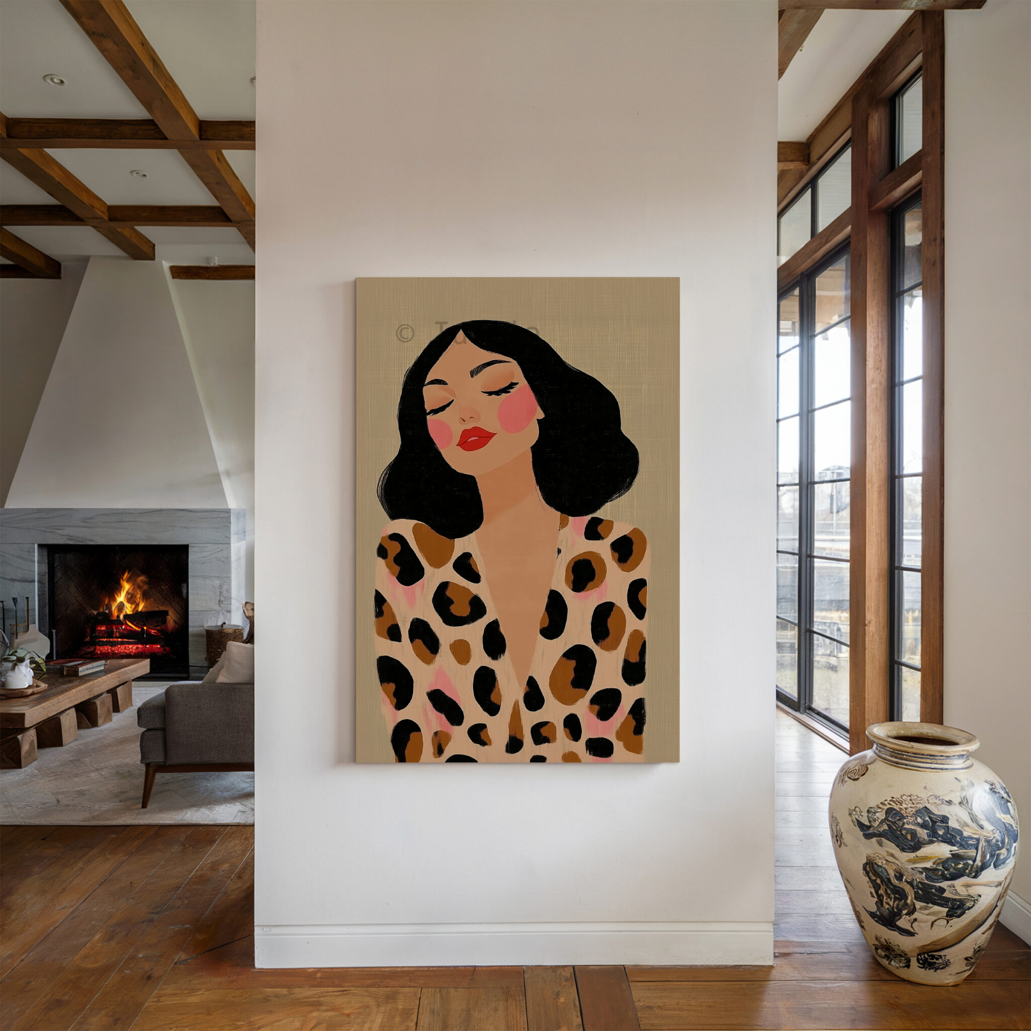 Elegant Woman Portrait Canvas, Modern Female Wall Art, Minimalist Fashion Print Artwork, Contemporary Bedroom Living Room Decor - photo #4