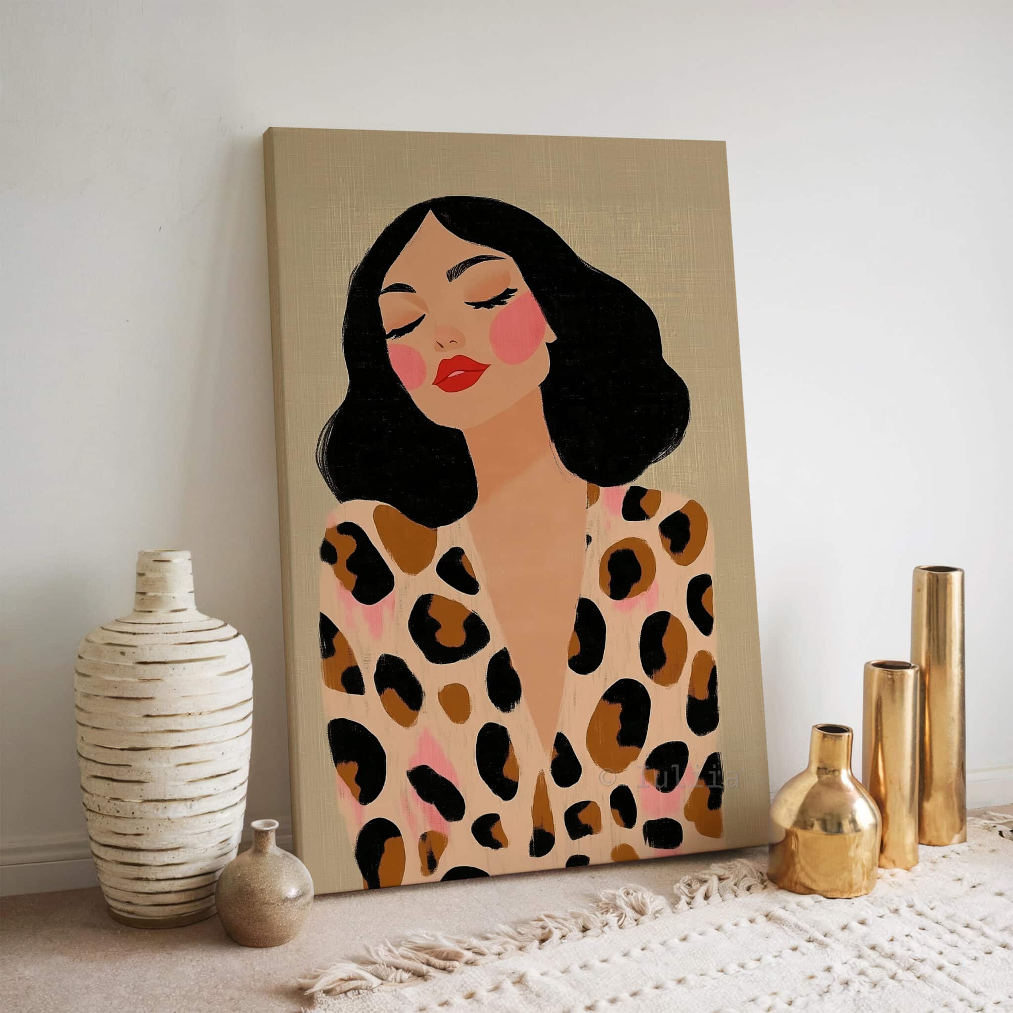 Elegant Woman Portrait Canvas, Modern Female Wall Art, Minimalist Fashion Print Artwork, Contemporary Bedroom Living Room Decor - photo #6