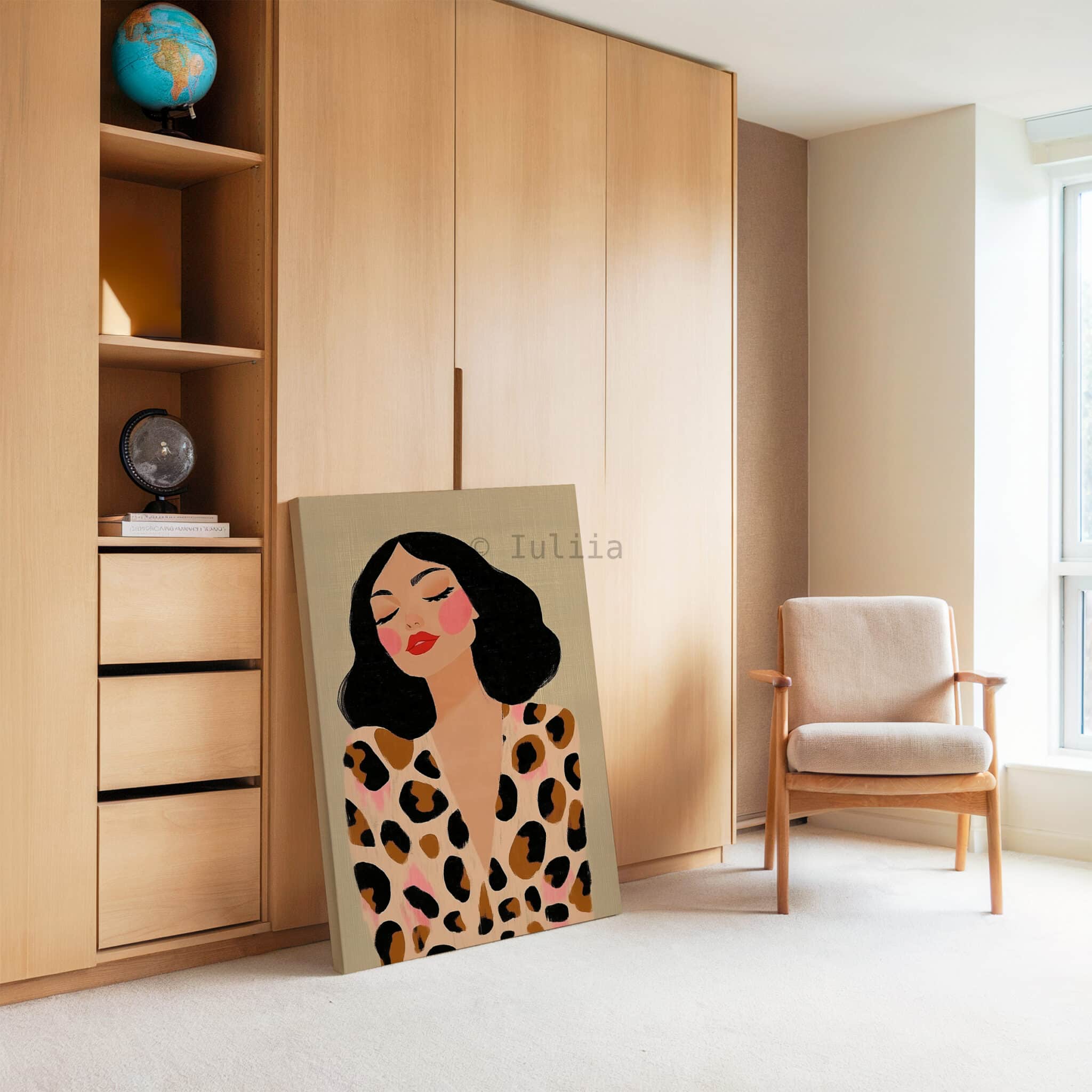 Elegant Woman Portrait Canvas, Modern Female Wall Art, Minimalist Fashion Print Artwork, Contemporary Bedroom Living Room Decor - photo #3