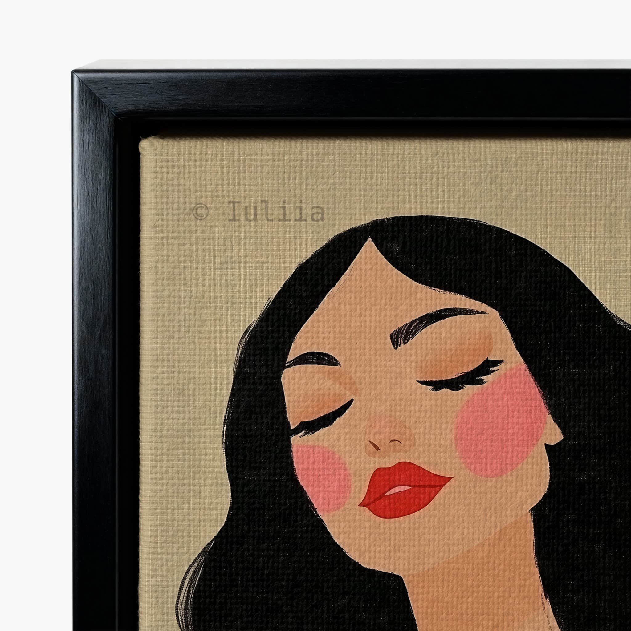 Elegant Woman Portrait Canvas, Modern Female Wall Art, Minimalist Fashion Print Artwork, Contemporary Bedroom Living Room Decor - photo #9