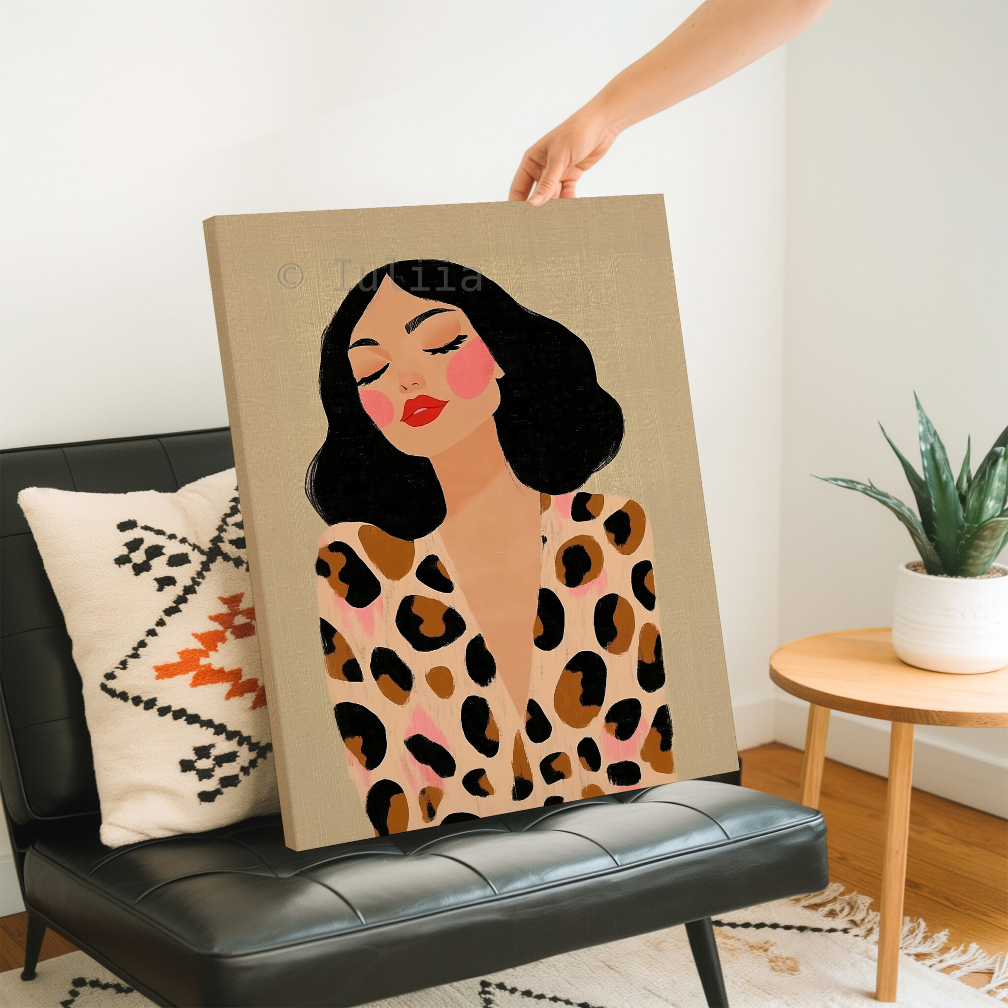 Elegant Woman Portrait Canvas, Modern Female Wall Art, Minimalist Fashion Print Artwork, Contemporary Bedroom Living Room Decor - photo #2