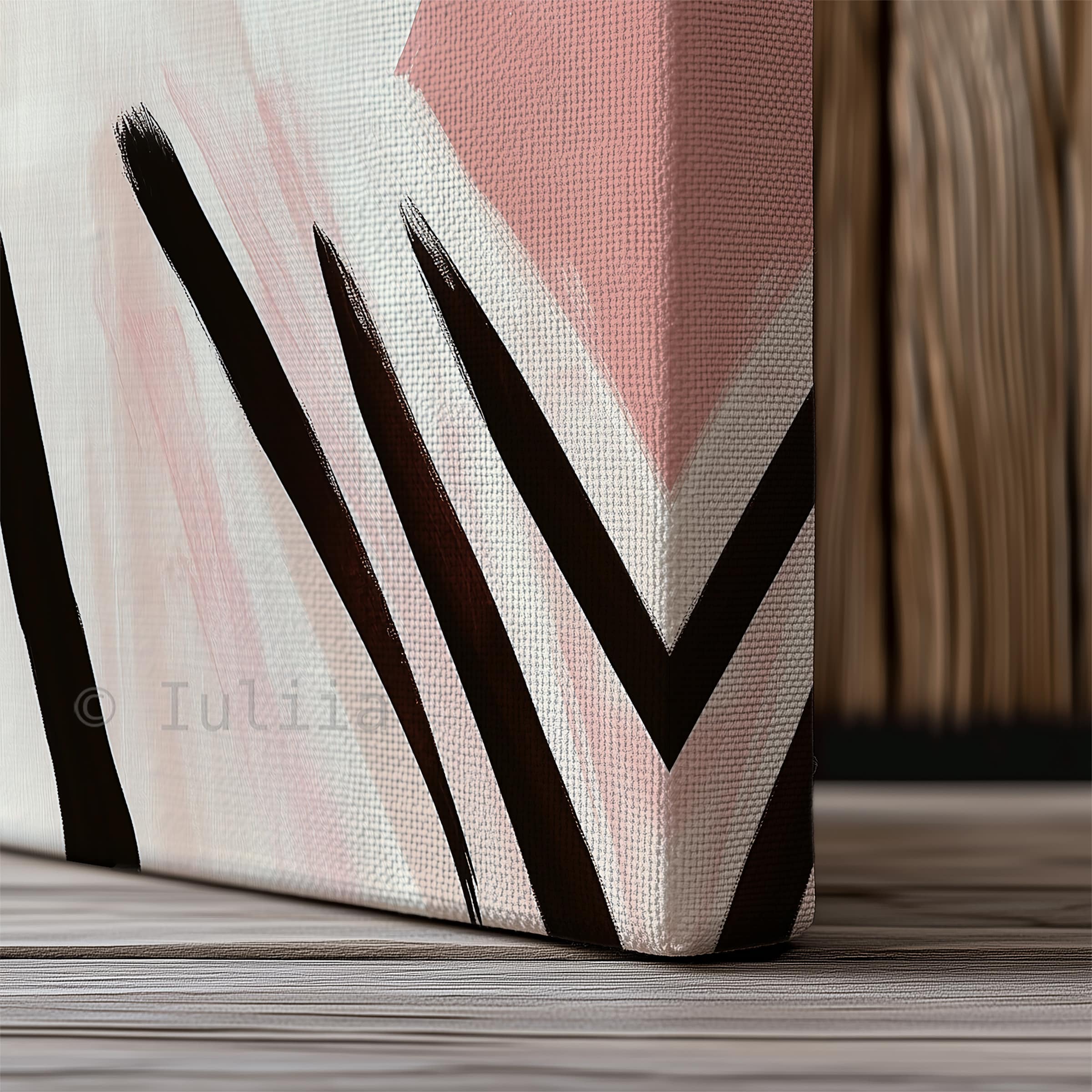 Canvas Elegant Portrait Art, Modern Feminine Wall Decor with Graphic Stripes, Chic Fashion Illustration for Bedroom, Beauty Studio - photo #18