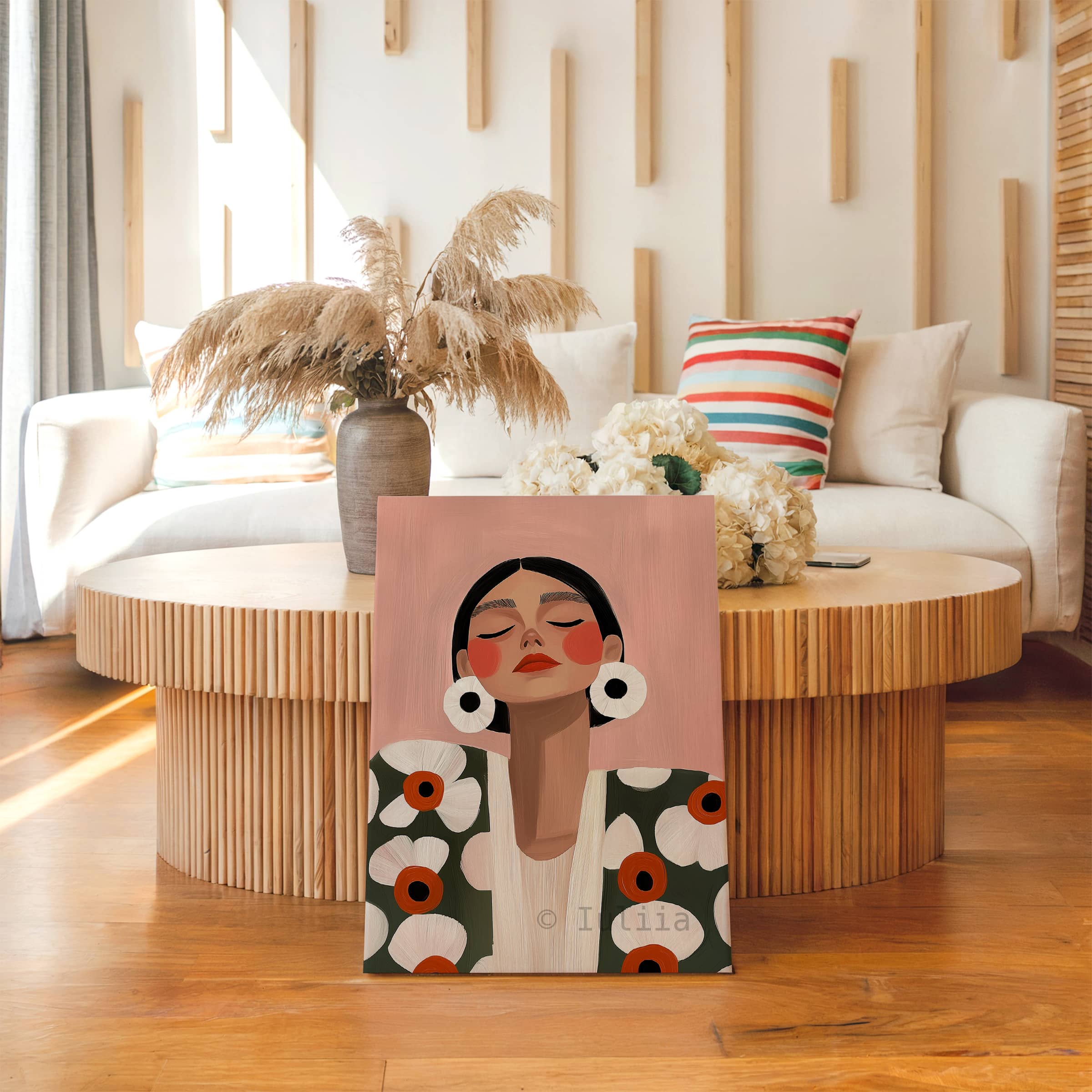 Canvas Botanical Portrait Art, Modern Floral Woman Illustration, Contemporary Feminine Wall Decor for Bedroom, Living Room and Studio - photo #13