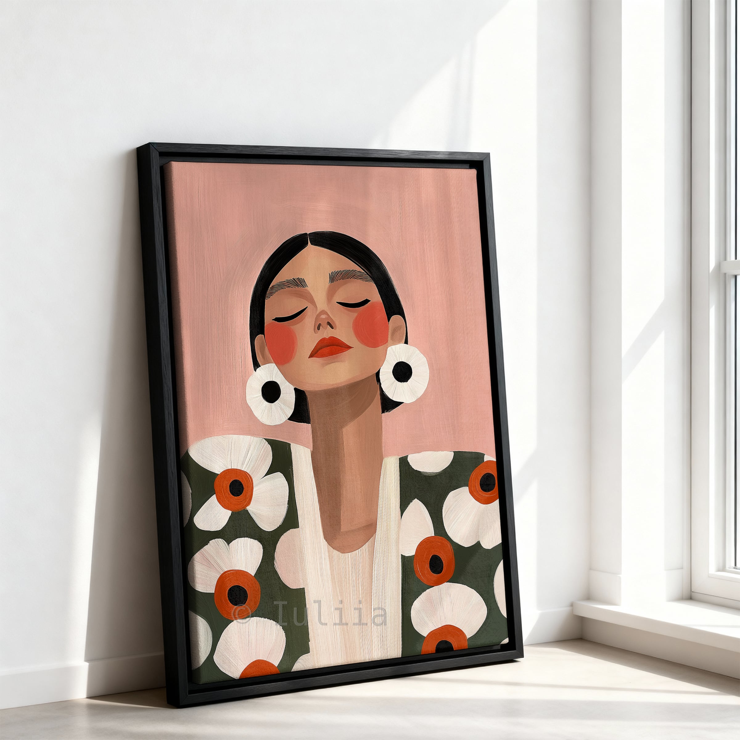 Canvas Botanical Portrait Art, Modern Floral Woman Illustration, Contemporary Feminine Wall Decor for Bedroom, Living Room and Studio - photo #10