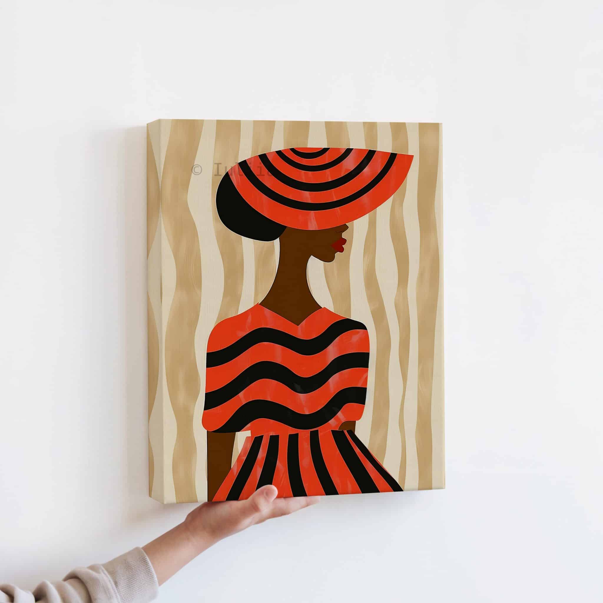 Fashion Illustration Set of 3 Canvas, Modern Woman Portrait Three Panels, Coral Graphic Artwork, Boutique Style Wall Decor for Living Room Bedroom - photo #10