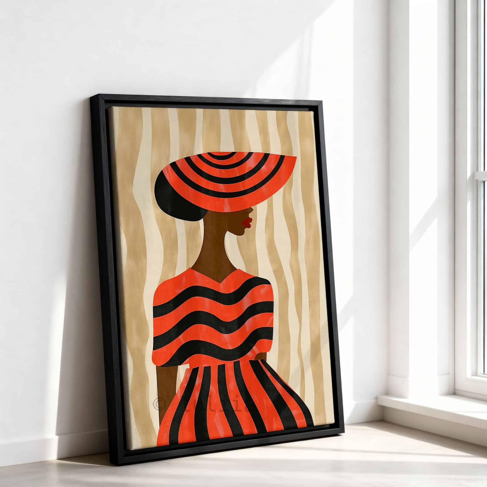 Fashion Illustration Set of 3 Canvas, Modern Woman Portrait Three Panels, Coral Graphic Artwork, Boutique Style Wall Decor for Living Room Bedroom - photo #11