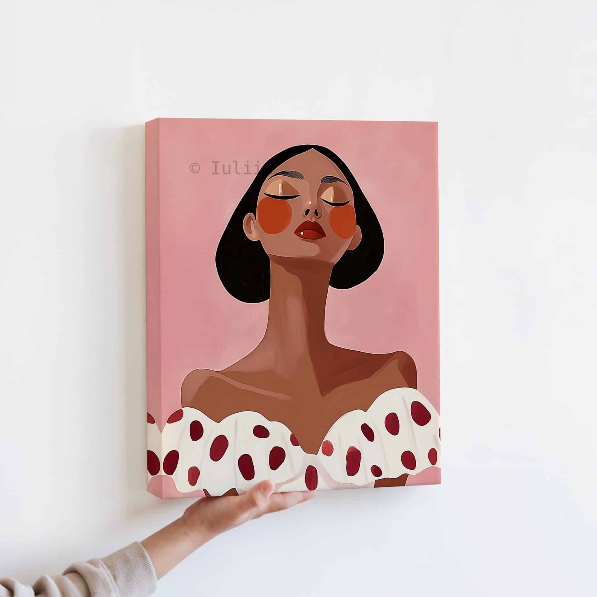 Elegant Woman Canvas Art, Minimalist Pink Portrait Triptych, Contemporary Feminine Wall Decor, Statement Artwork for Chic Bedroom Living Room - photo #10