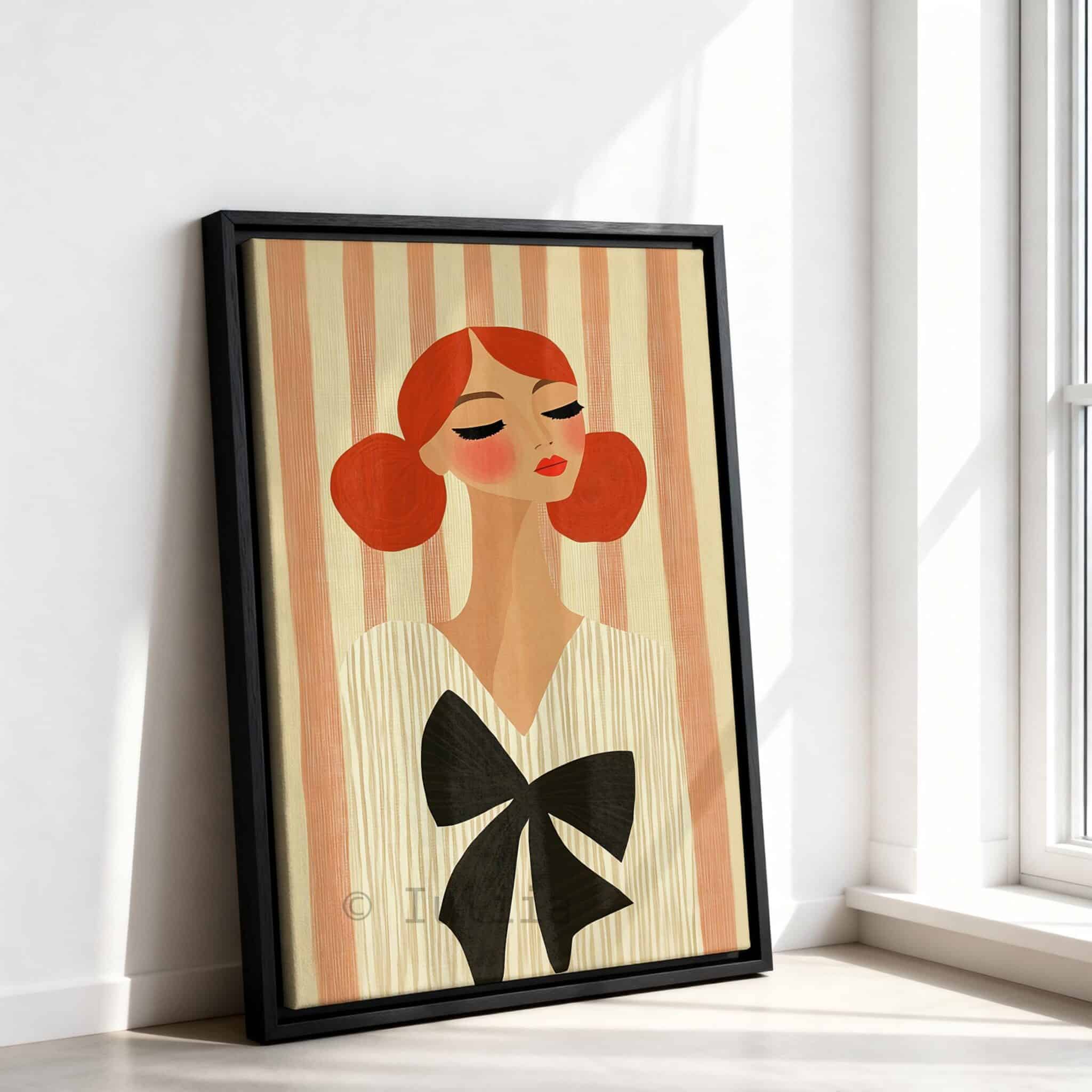 Bow Fashion Triptych Canvas, Elegant Woman Portrait, Contemporary Feminine Wall Decor, Chic Bedroom Statement Artwork, Three Panel Artwork - photo #11