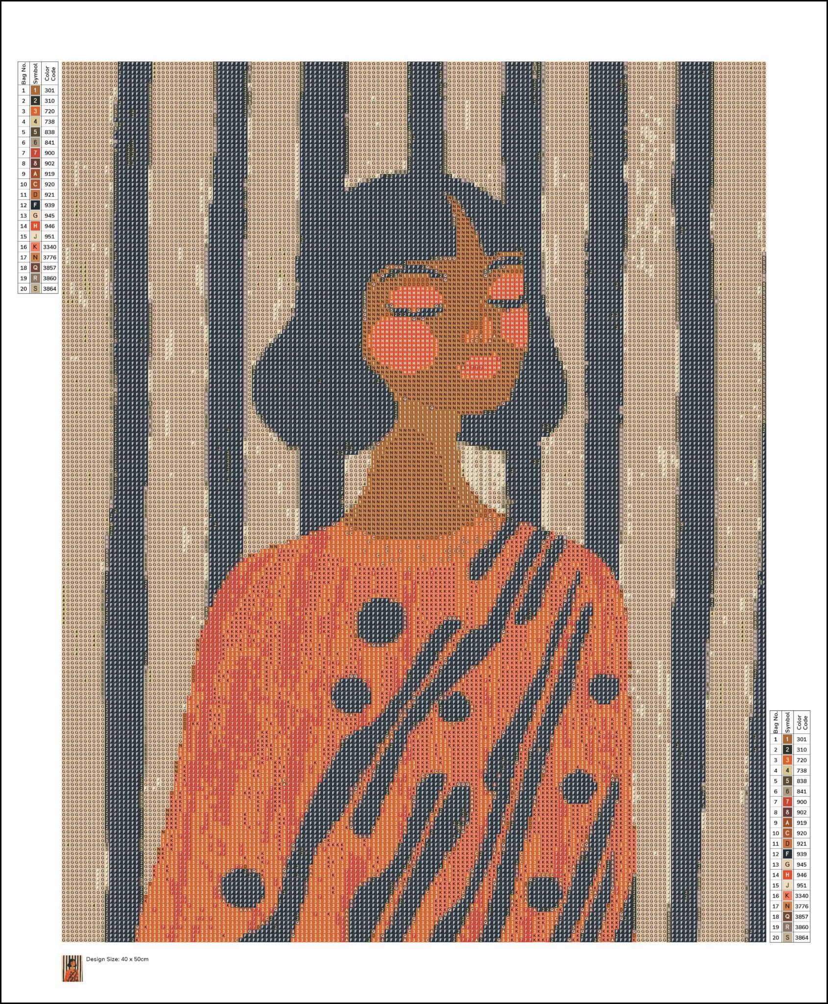 Abstract Portrait Kit, Square Drill Woman in Orange Graphic Dress with Black Stripes, Full Coverage Diamond Painting for Adults - photo #6