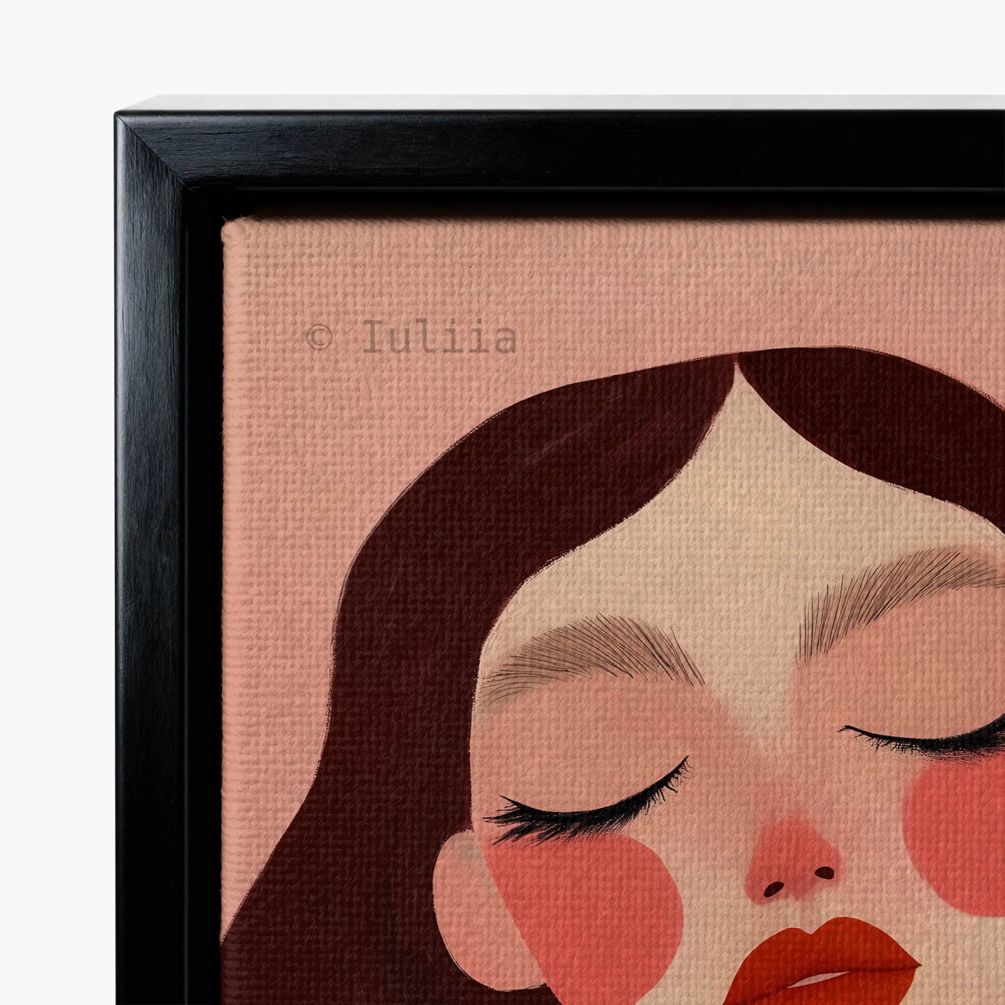 Feminine Wall Art, Blush Woman Portrait on Canvas, Contemporary Bedroom Decor - photo #9