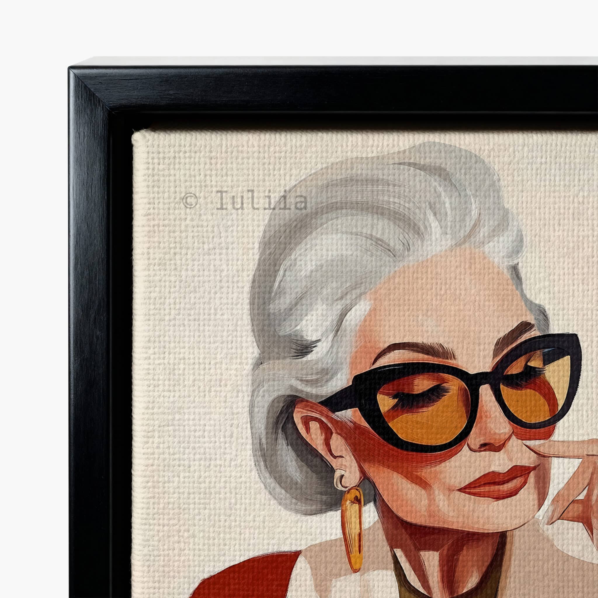 Lady with Black Cat Art Canvas, Stylish Woman with Feline Companion, Contemporary Home Decor - photo #9