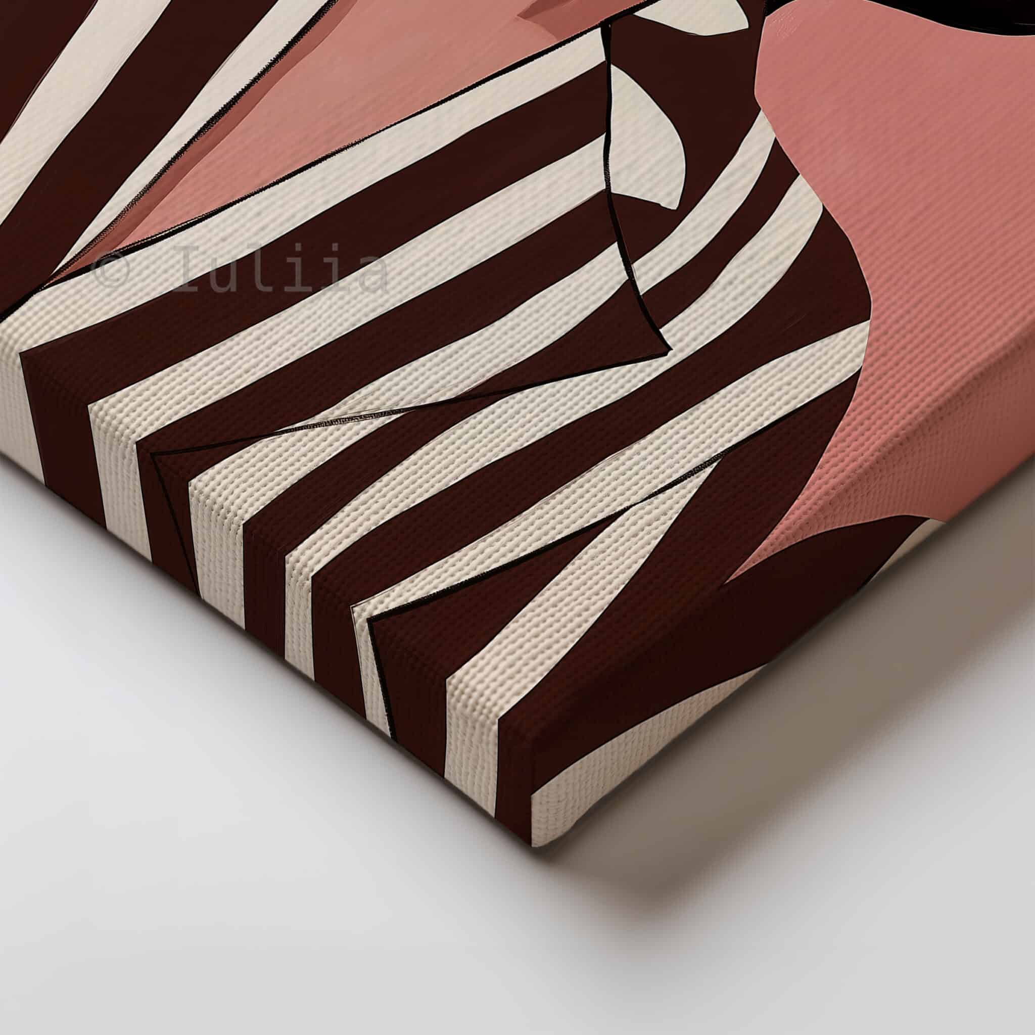 Striped Blazer Woman Canvas, Retro Fashion Portrait, Warm Neutral Wall Art, Chic Dressing Room Decor - photo #1