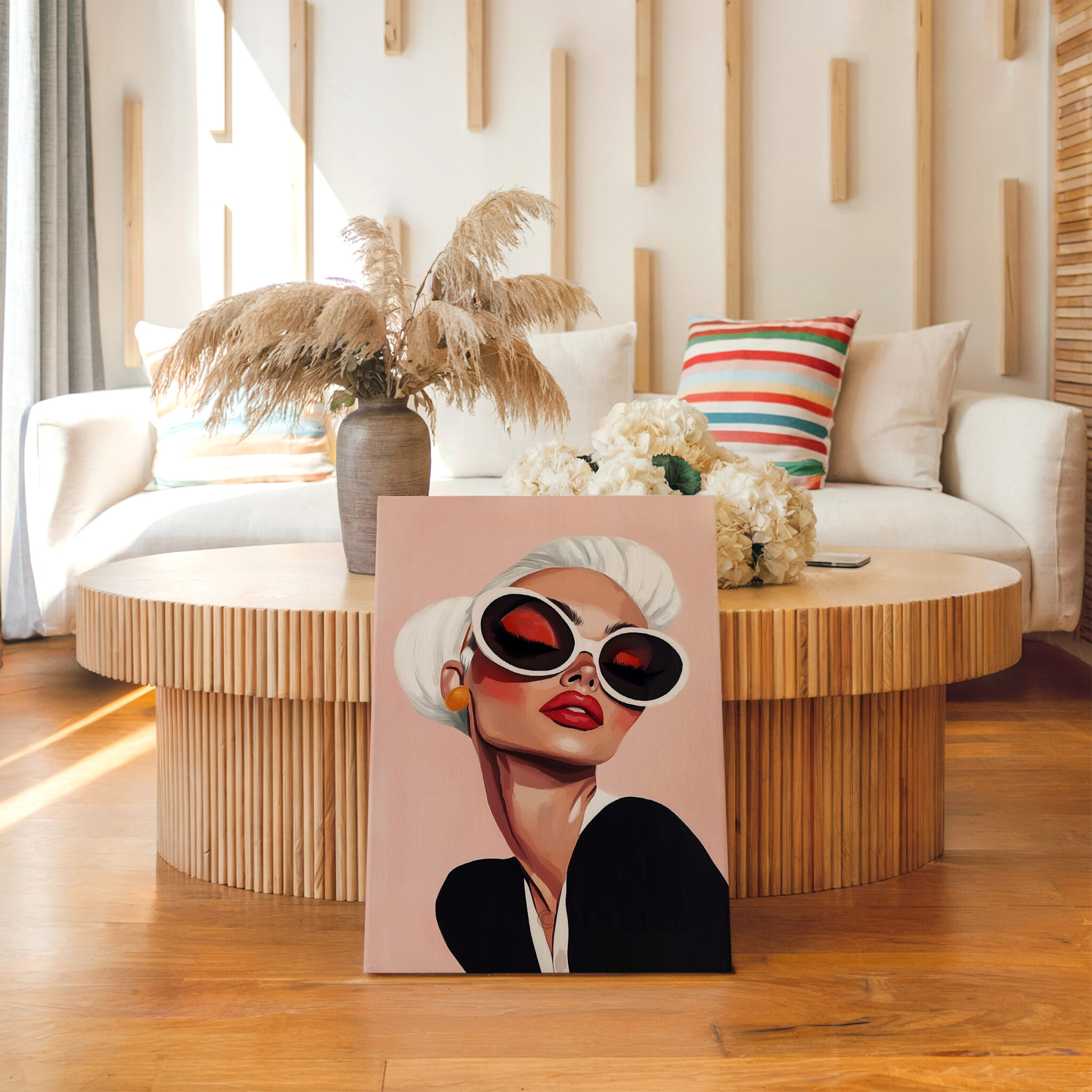 Statement Sunglasses Canvas, Glamorous Woman Portrait, Retro Fashion Wall Art, Chic Vanity and Dressing Room Decor - photo #13